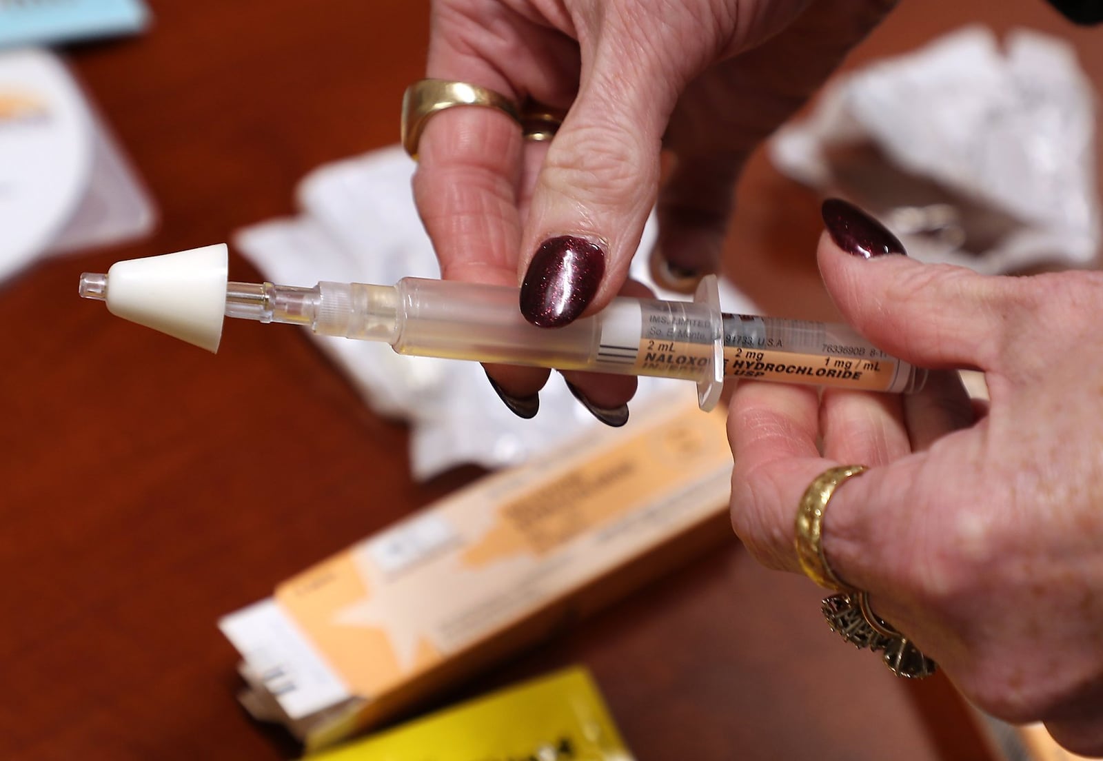 One dose of Narcan from a Project DAWN kit. BILL LACKEY/STAFF