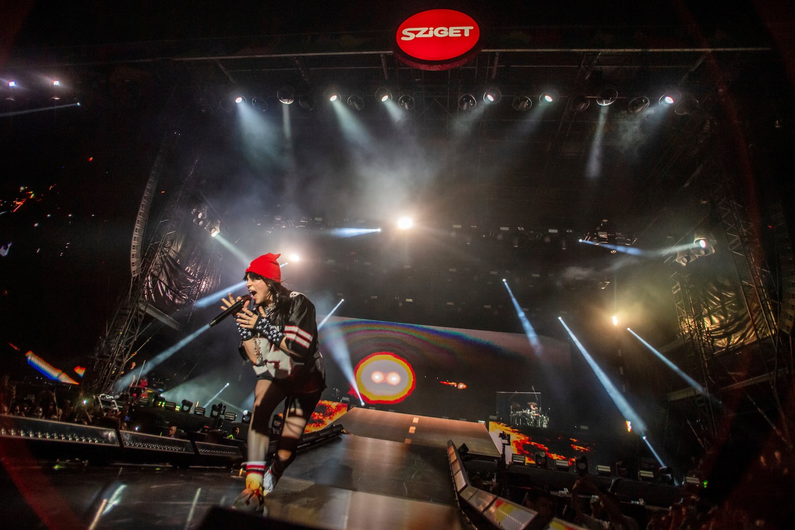 American singer and songwriter Billie Eilish performs during her concert at the 29th Sziget (Island) Festival on Shipyard Island, Northern Budapest, Hungary, Tuesday, Aug. 15, 2023. The festival is one of the biggest cultural events of Europe offering art exhibitions, theatrical and circus performances and above all music concerts. (Zoltan Balogh/MTI via AP)