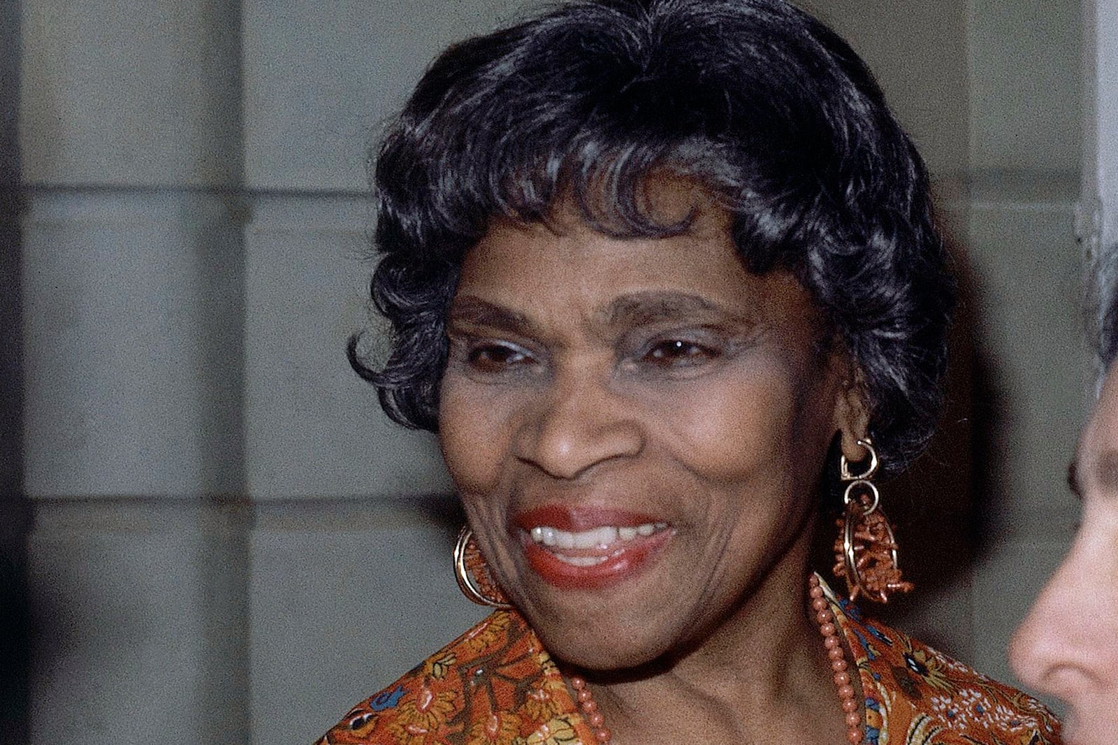 FILE - Singer Marian Anderson smiles at the Pierre Hotel in New York, Nov. 28, 1979. (AP Photo/Ron Frehm, File)