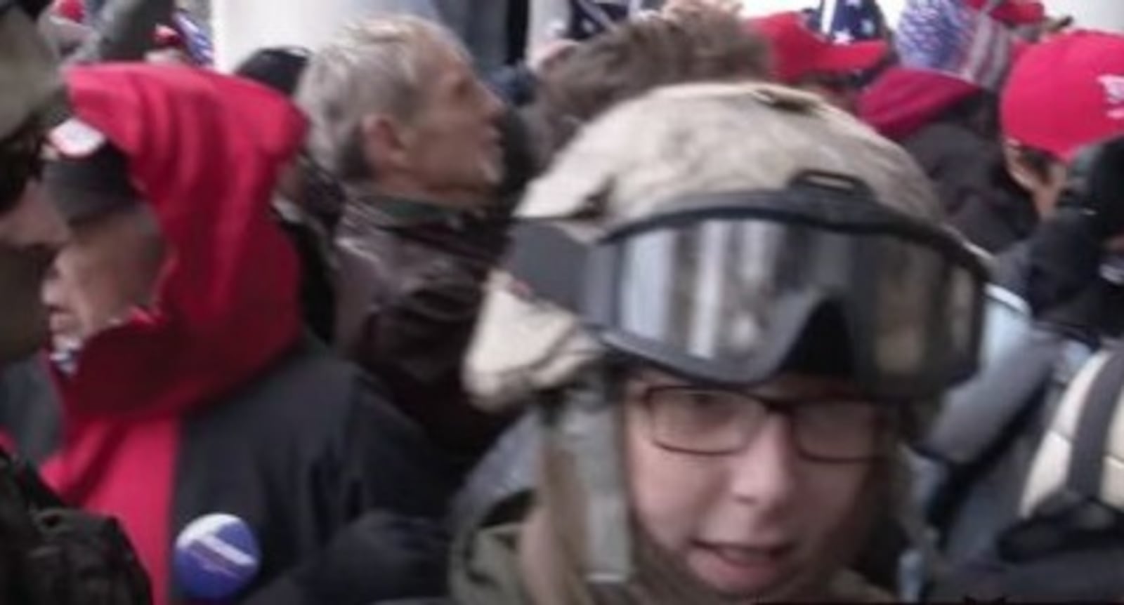 Jessica Watkins of Champaign County is shown Jan. 6, 2021, outside the U.S. Capitol. This image was included in an affidavit filed in U.S. District Court for the District of Columbia as part of a criminal complaint against Watkins for her alleged involvement in the deadly U.S. Capitol riot.