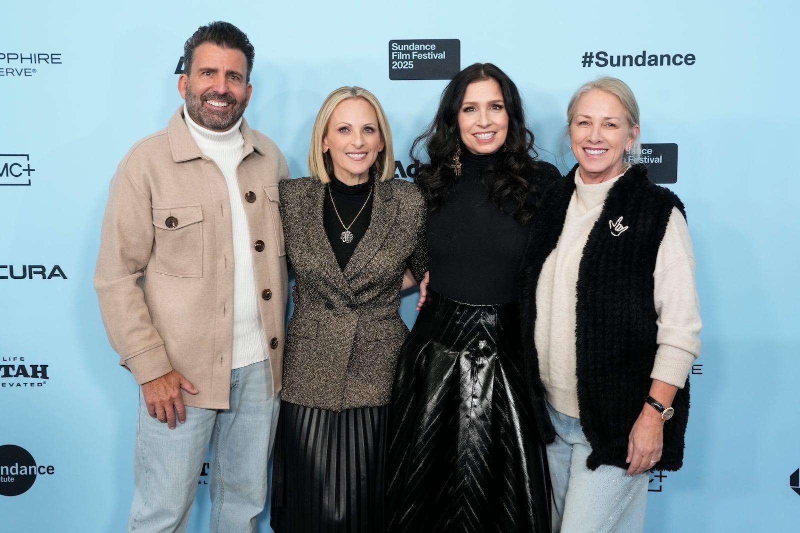 John Maucere, from left, Marlee Matlin, Shoshannah Stern, and Liz Tannebaum attend the premiere of "Marlee Matlin: Not Alone Anymore" during the Sundance Film Festival on Thursday, Jan. 23, 2025, at Eccles Theatre in Park City, Utah. (Photo by Charles Sykes/Invision/AP)