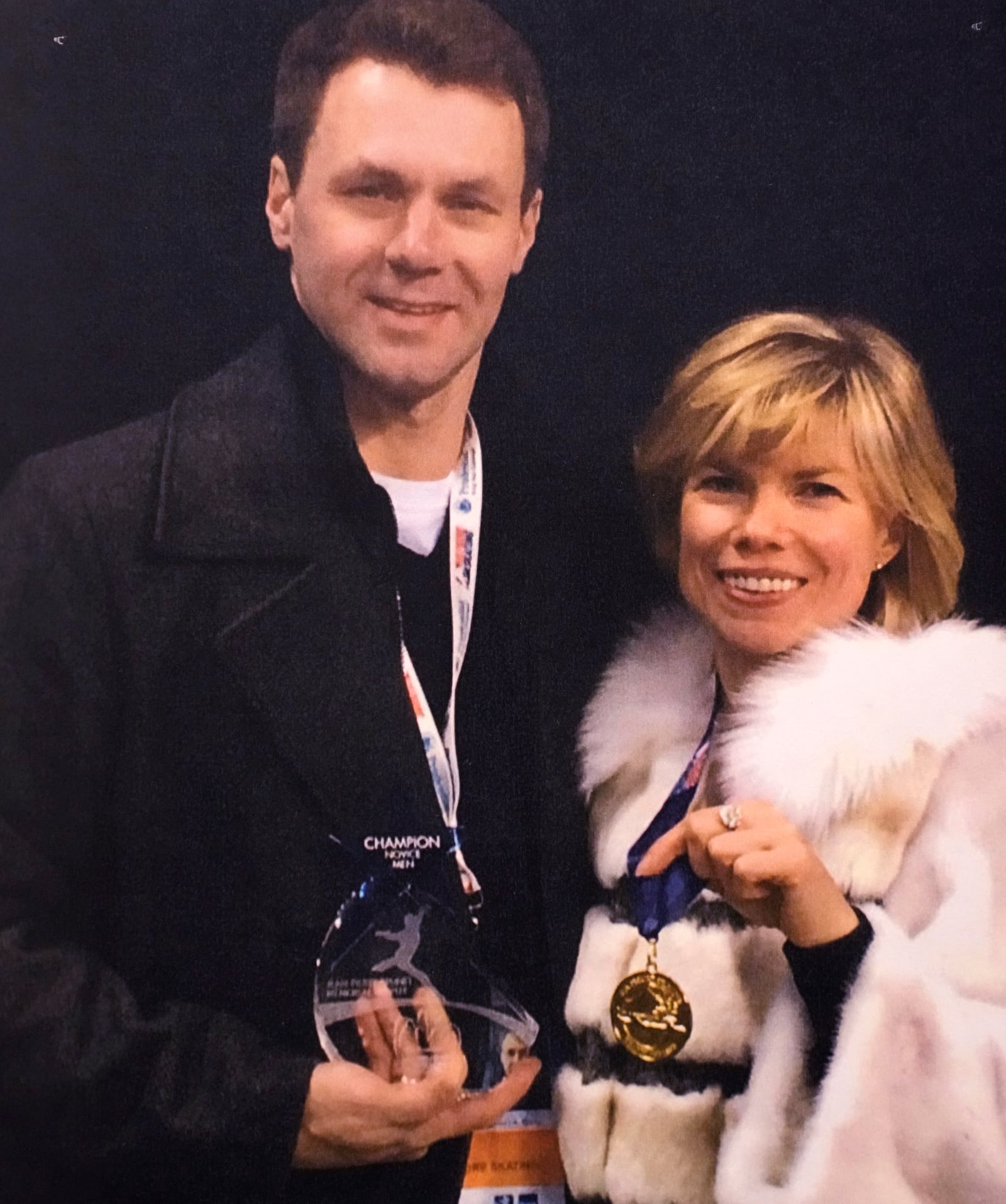 This recent handout photograph provided by The Skating Club of Boston shows club coaches Vadim Naumov, left, and Evgenia Shishkova, who along with four other members of club's community, including athletes, coaches and family, were killed in an airplane collision with a helicopter on Jan. 29, 2025 in Washington. (The Skating Club of Boston photograph via AP)