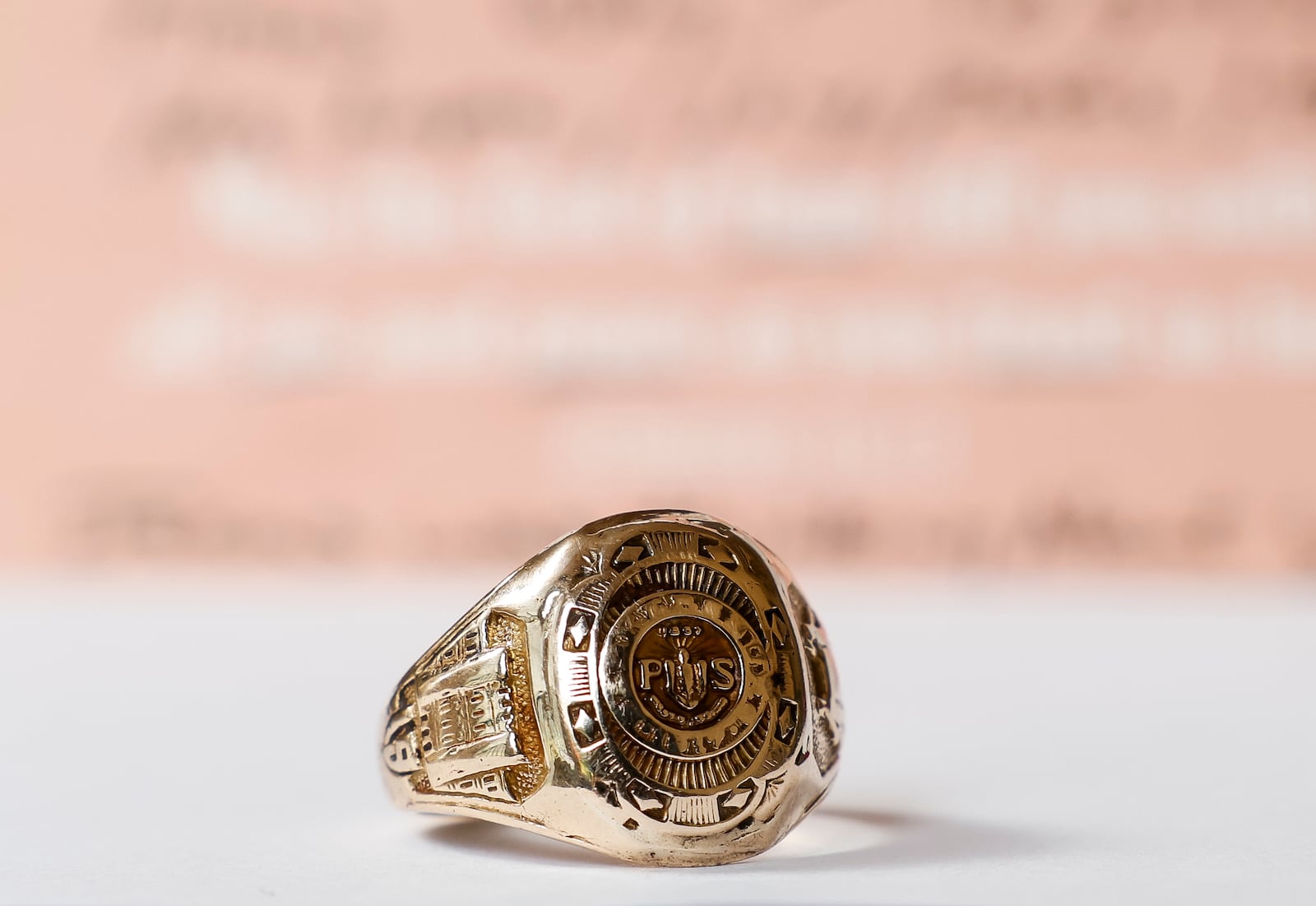 Laura Nell Ferrell was recently given her mother's class ring that was lost for decades. The ring, dated 1938, was found on the old family farm and the new owners of the farm were able to track down the family of Virginian Nuzum, who lost the class ring sometime after they moved to the farm in 1952. Ferrell's brother sent her the ring as a surprise for her birthday. NICK GRAHAM/STAFF