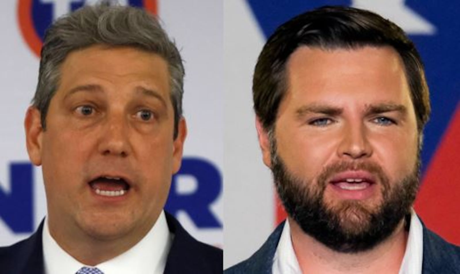 U.S. Rep. Tim Ryan, D-Howland Twp., (left)  and J.D. Vance, a Republican businessman from Cincinnati, (right) are running for U.S. Senate in the Nov. 8, 2022 General Election.