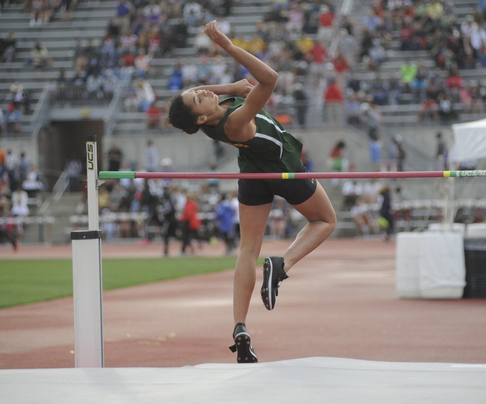 Catholic Central freshman Mallory Mullen won the D-III state high jump at OSU’s Jesse Owens Memorial Stadium in Columbus on Friday, May 31, 2019. MARC PENDLETON / STAFF