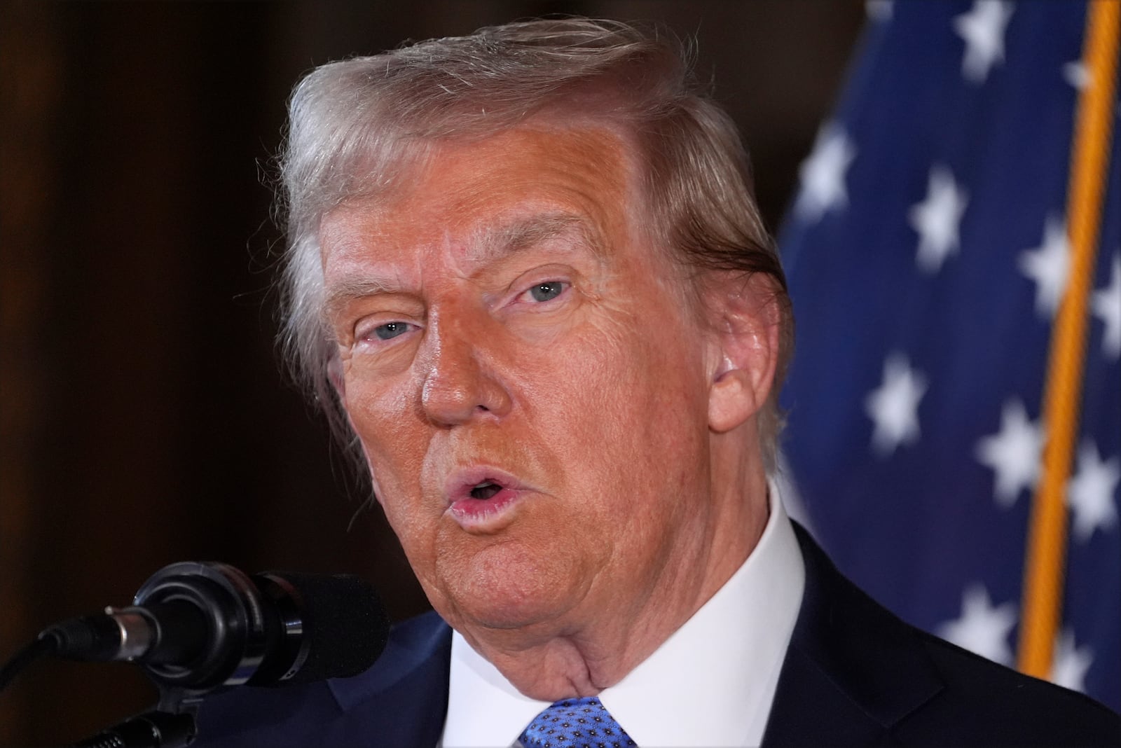 President-elect Donald Trump speaks during a news conference at Mar-a-Lago, Monday, Dec. 16, 2024, in Palm Beach, Fla. (AP Photo/Evan Vucci)