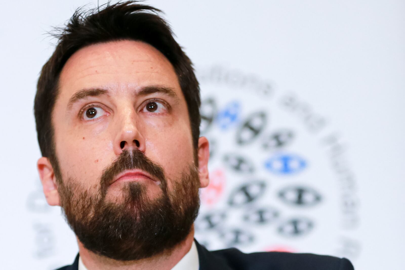 Eoghan Murphy, head of OSCE/ODIHIR observer mission, speaks to the media after the parliamentary election in Tbilisi, Georgia, Saturday, Oct. 26, 2024. (AP Photo/Zurab Tsertsvadze)