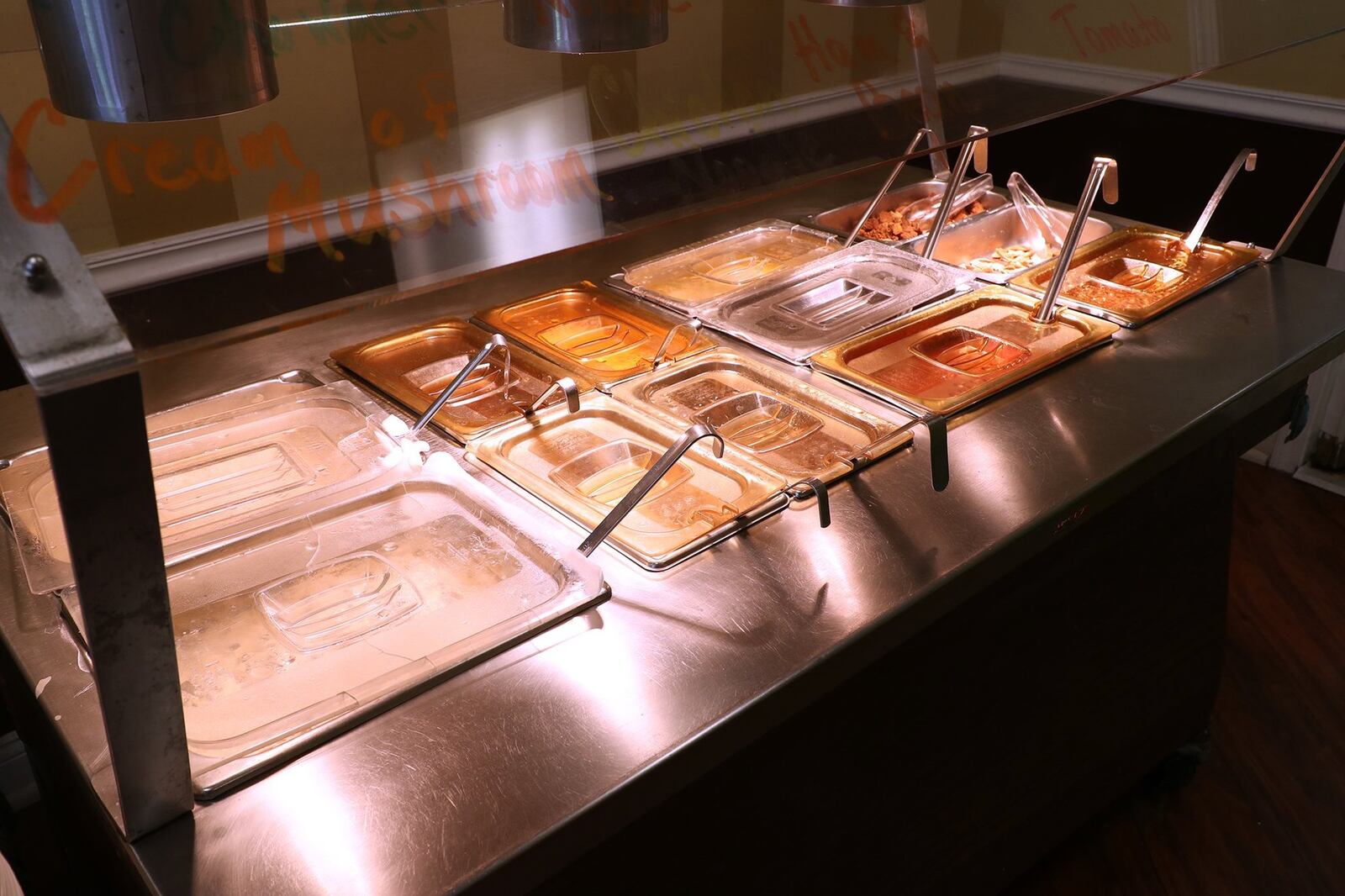 The hot soup bar at the Liberty Gathering Place. BILL LACKEY/STAFF