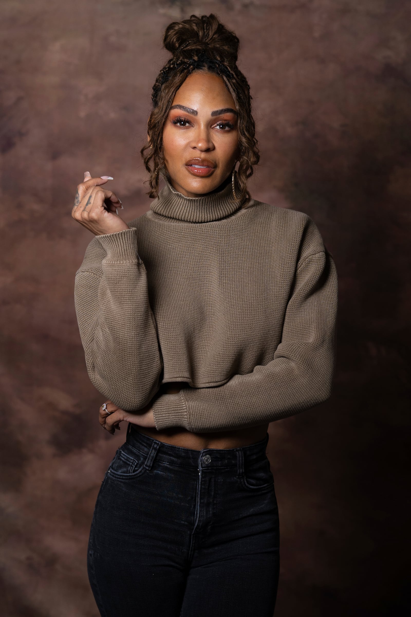 Meagan Good poses for a portrait on Thursday, Jan. 16, 2025, in New York. (AP Photo/Gary Gerard Hamilton)