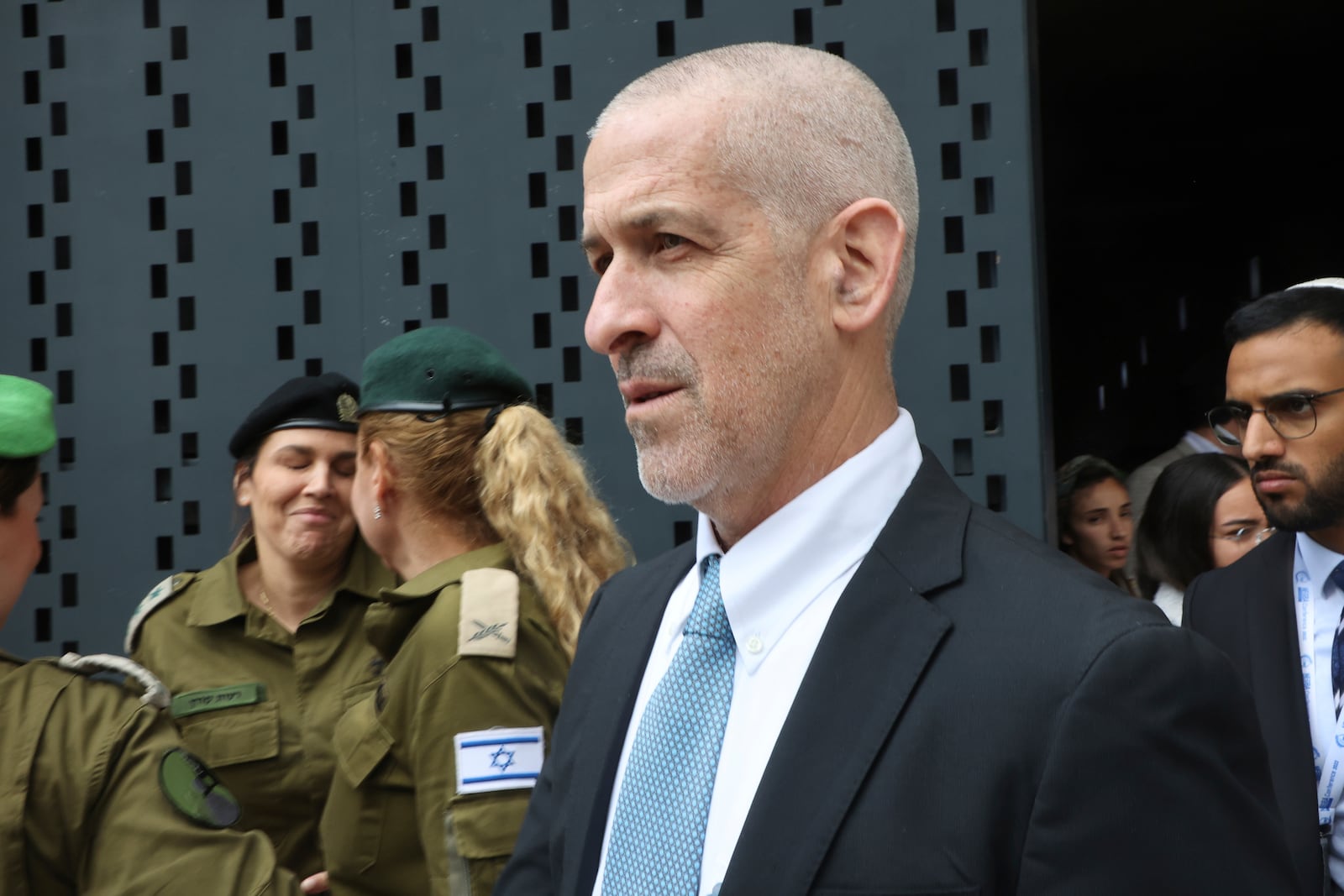 FILE - Ronen Bar, chief of Israel's domestic Shin Bet security agency, attends a ceremony marking Memorial Day for fallen soldiers of Israel's wars and victims of attacks at Jerusalem's Mount Herzl military cemetery, May 13, 2024. (Gil Cohen-Magen/Pool Photo via AP, File)