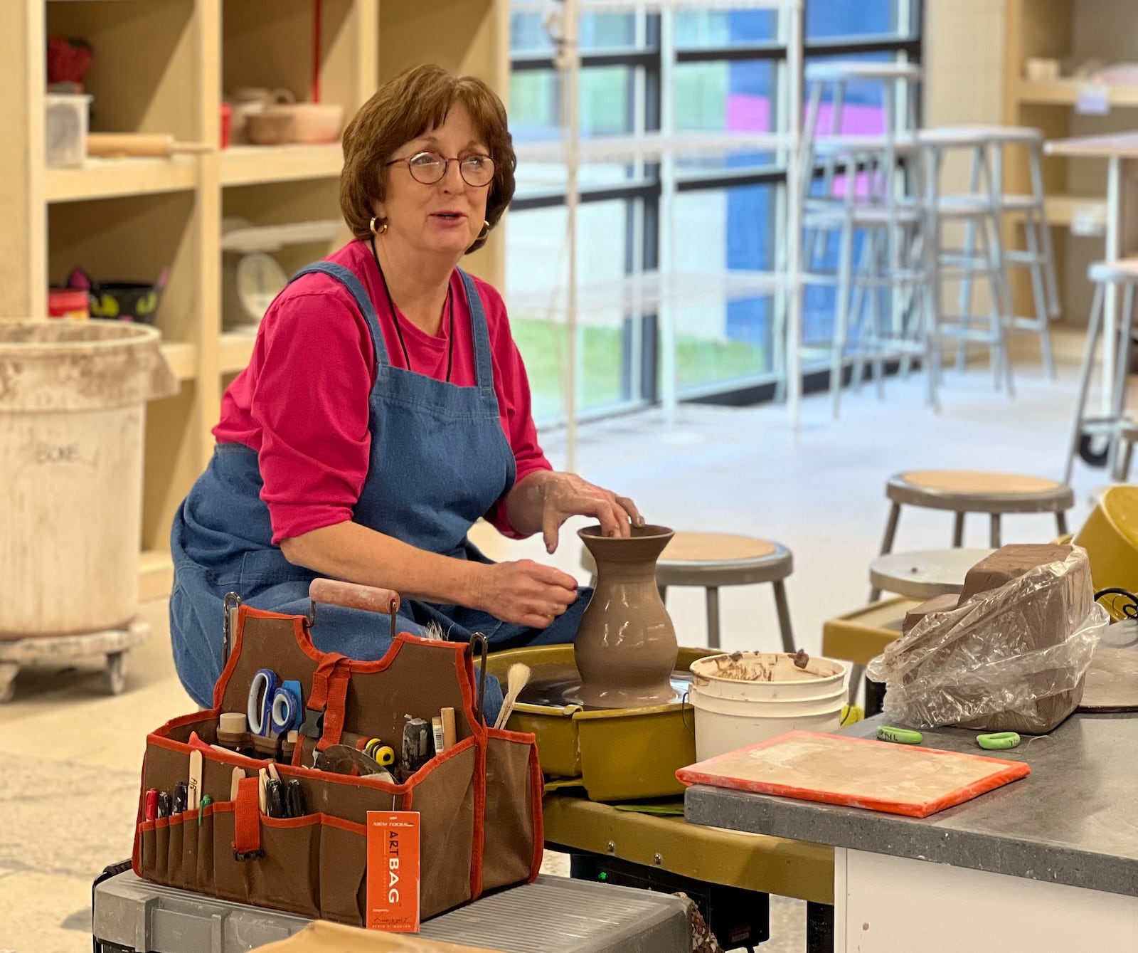 Artists showcased their crafts during a holiday arts fest at Rosewood Arts Centre following the ribbon cutting event Dec. 2, 2023. AIMEE HANCOCK/STAFF