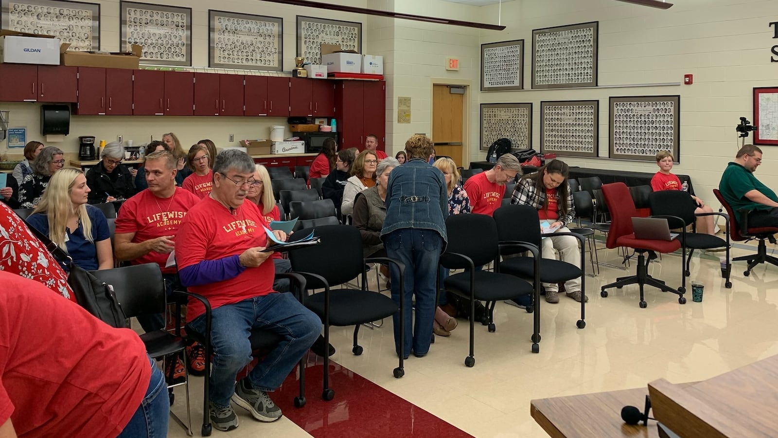 Tecumseh Local School District Board of Education held a meeting on Nov. 19 to discuss items including arming staff and the released time for religious instruction policy. Brooke Spurlock/Staff