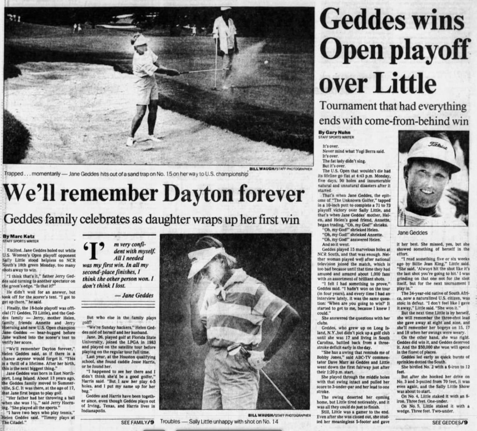 1986 U.S. Women's Open coverage in Dayton Daily News