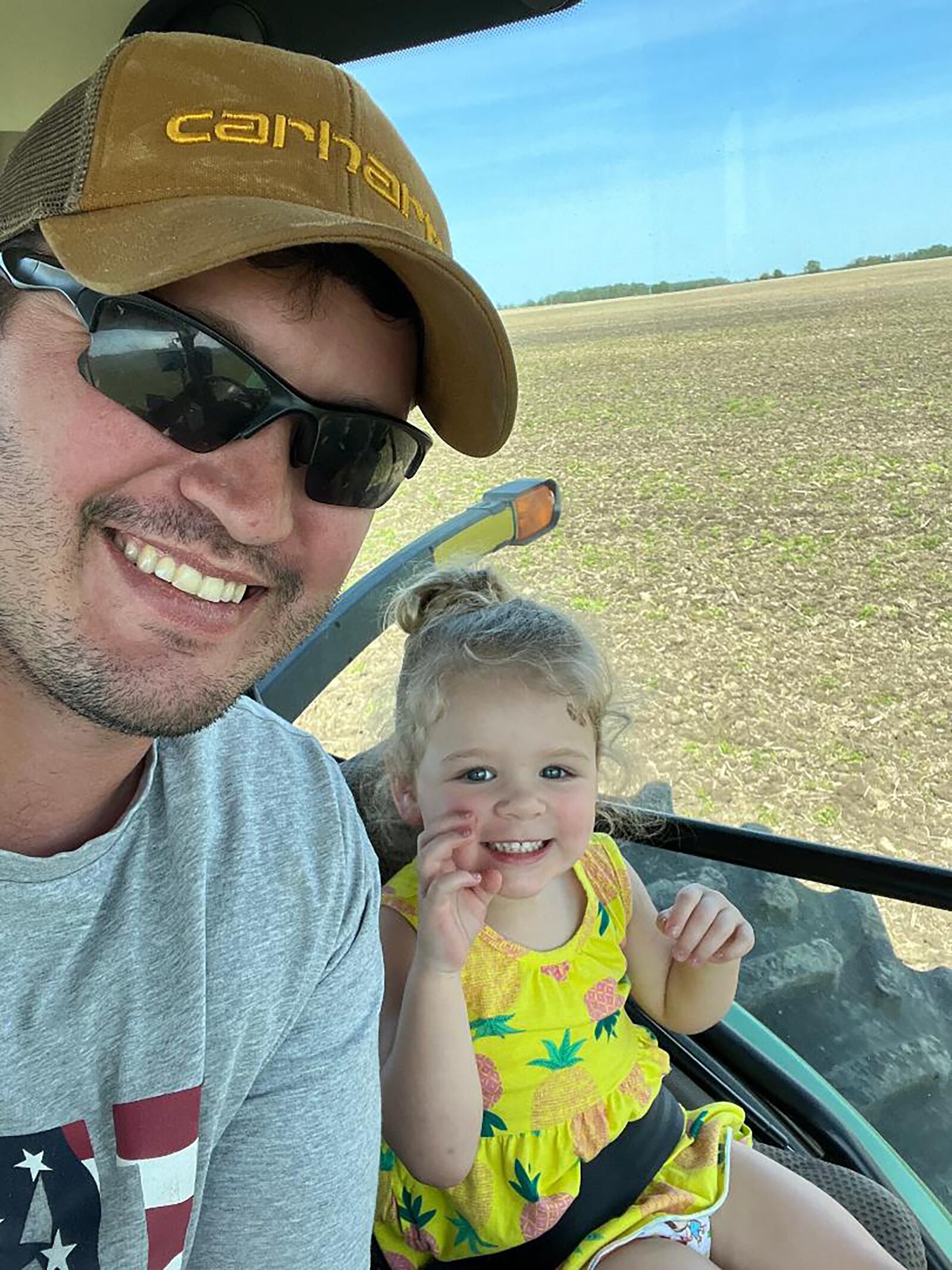 Joe Everett said his young daughter, Addison, is already developing an interest in farming with her dad. CONTRIBUTED