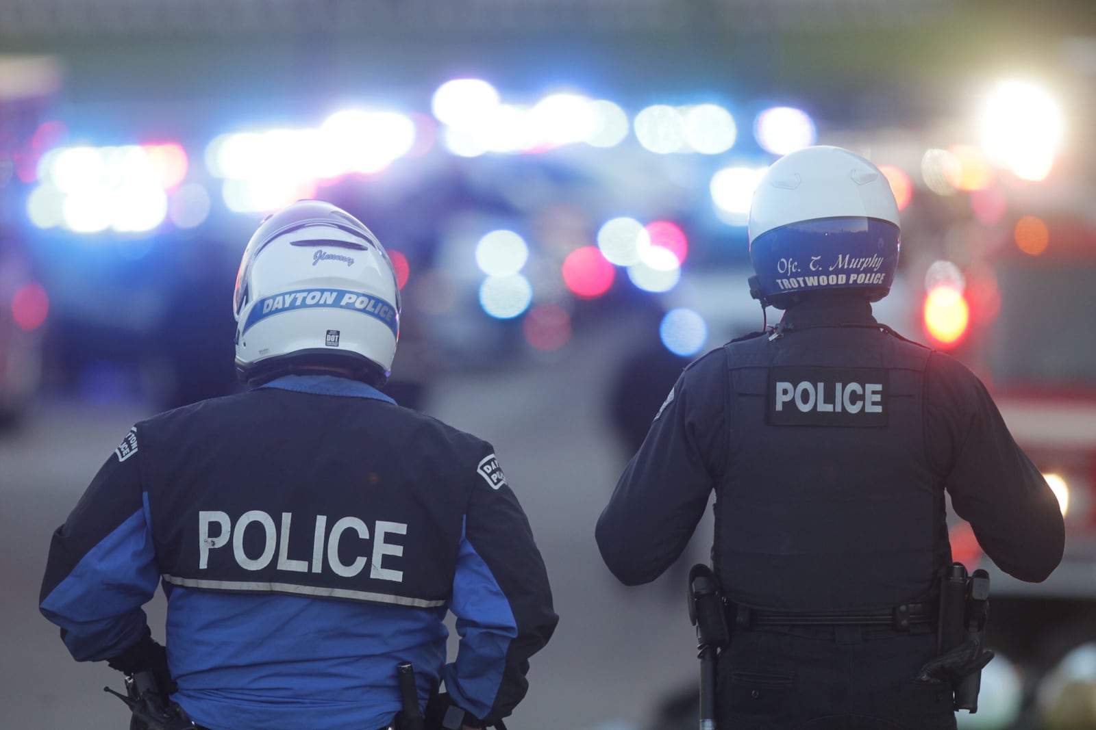 File - First responders flashed "Goodnight Lights" for Dayton Children’s Hospital patients on July 9, 2020. While the tradition began in September 2018, it took on a special meaning during the COVID-19 pandemic as measures to limit the spread of infection meant few visitors for the young patients beyond a parent or legal guardian. JIM NOELKER/STAFF