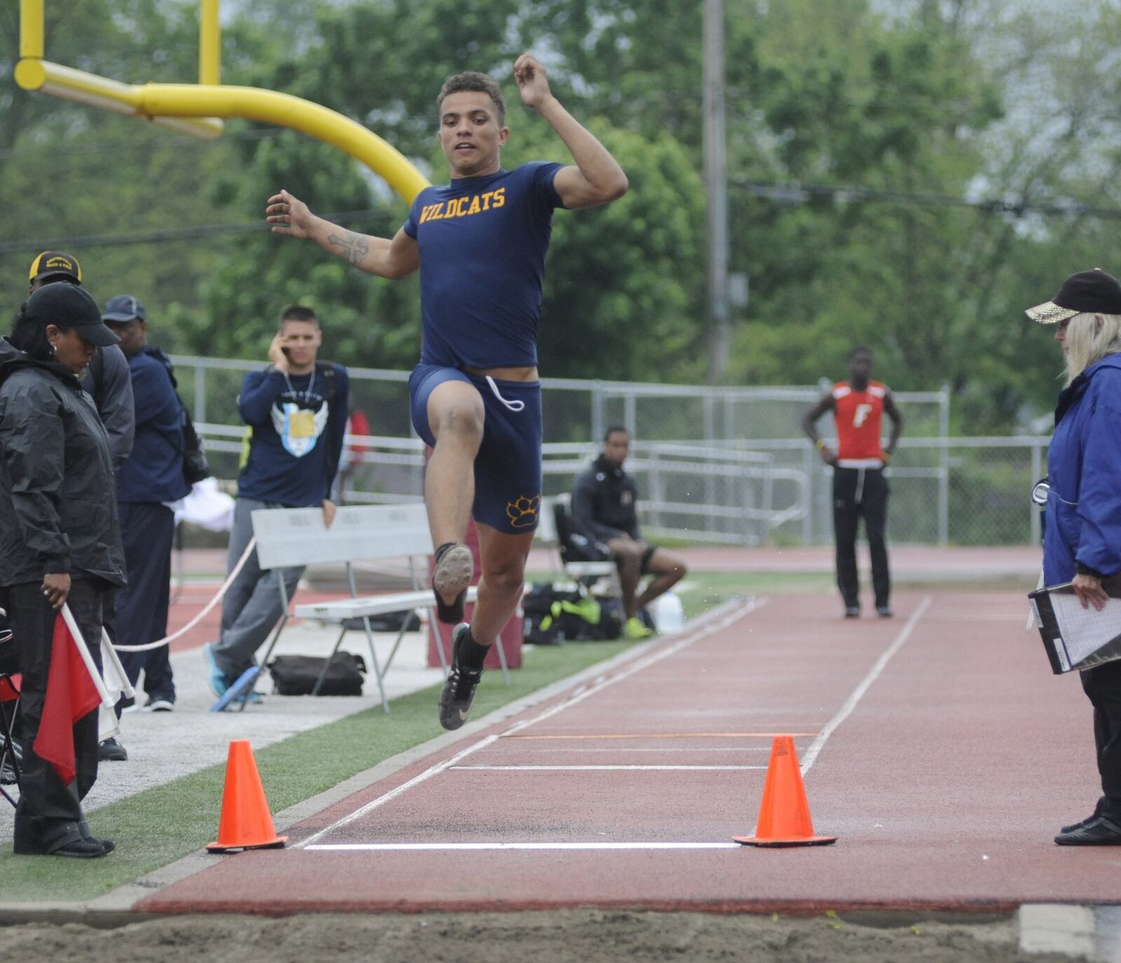 Springfield junior Raymans Cole was fifth in the long jump during the Division I regional track and field meet at Wayne High School on Wednesday, May 22, 2019. MARC PENDLETON / STAFF