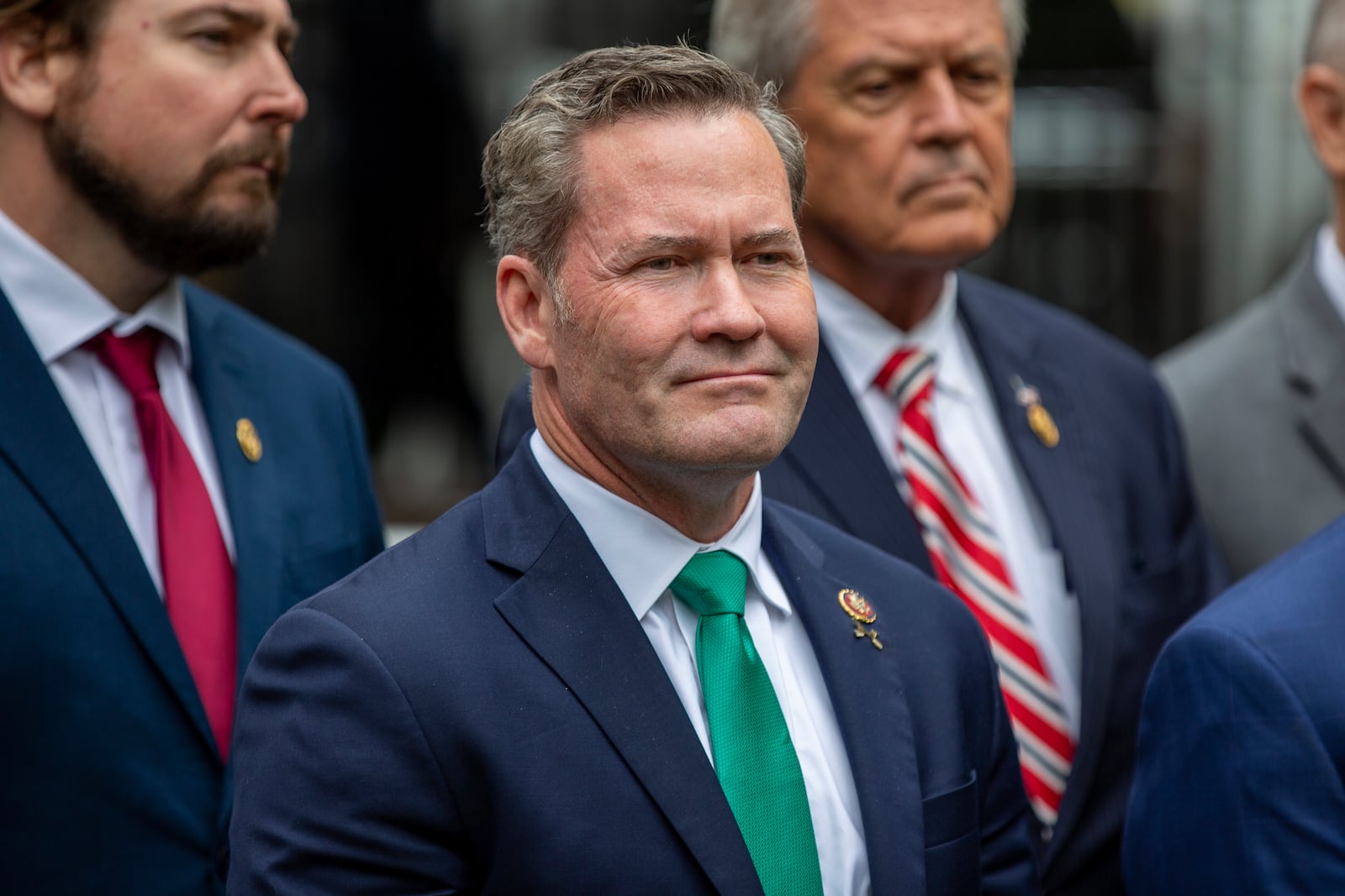 FILE - Rep. Michael Waltz, R-Fla., speaks outside the hush money criminal case of former president Donald Trump in New York, May 16, 2024. President-elect Donald Trump’s choice for defense secretary is still up in the air, but it’s a sure bet he will look to pick a loyalist following his tumultuous first term. (AP Photo/Ted Shaffrey, File)