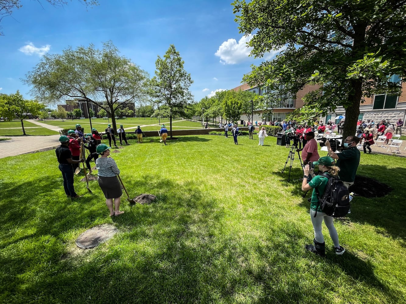 PHOTOS: Sculpture at WSU honors African-American fraternities, sororities