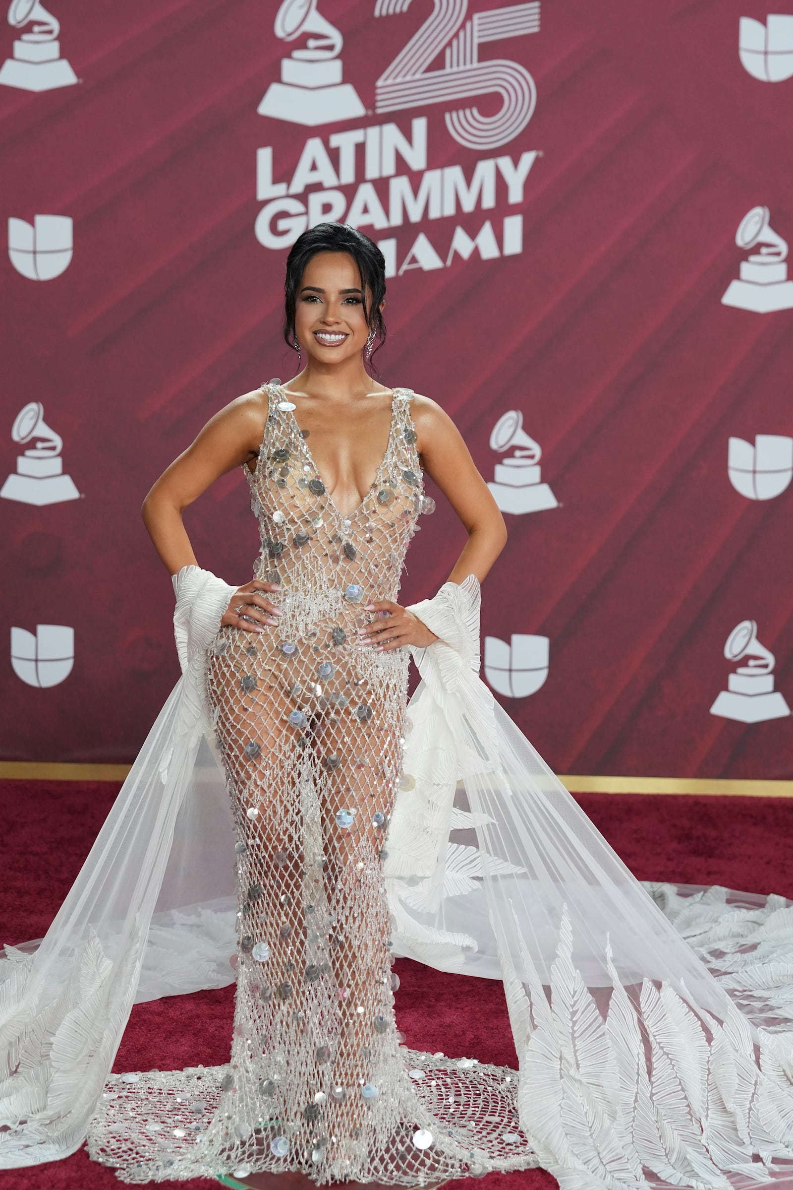 Bekky G arrives at the 25th Latin Grammy Awards ceremony, Thursday, Nov. 14, 2024, in Miami. (AP Photo/Rebecca Blackwell)