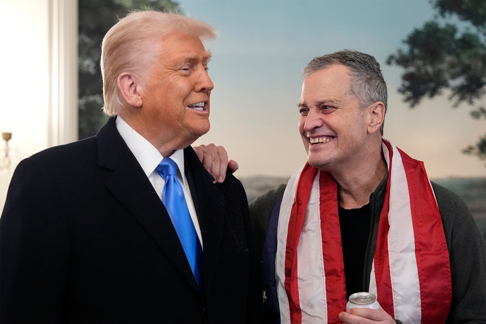 President Donald Trump, accompanied by Marc Fogel, speaks in the Diplomatic Reception Room at the White House, Tuesday, Feb. 11, 2025, in Washington. (Photo/Alex Brandon)