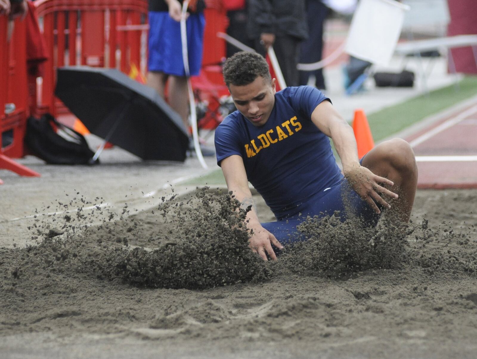 Springfield junior Raymans Cole was fifth in the long jump during the Division I regional track and field meet at Wayne High School on Wednesday, May 22, 2019. MARC PENDLETON / STAFF