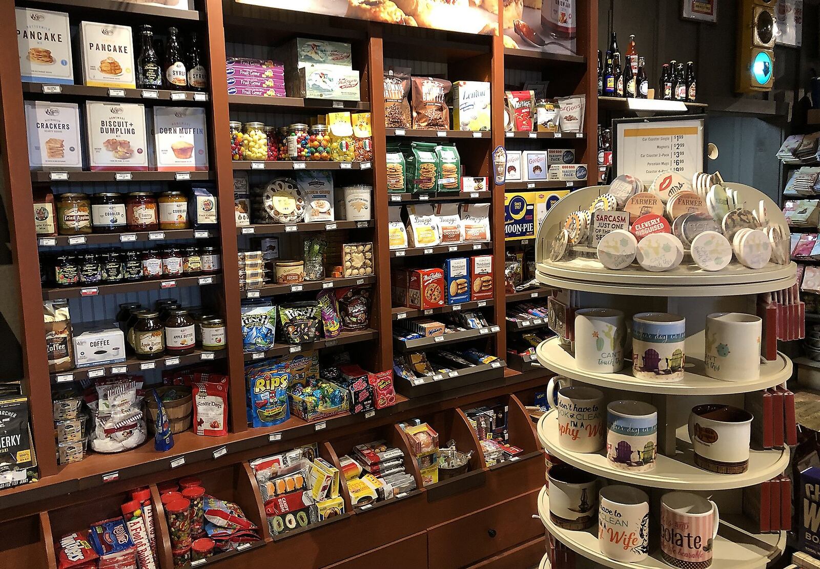 The Cracker Barrel Country Store sells nostalgic candy, clothing, home decor, toys and seasonal decorations. BILL LACKEY/STAFF