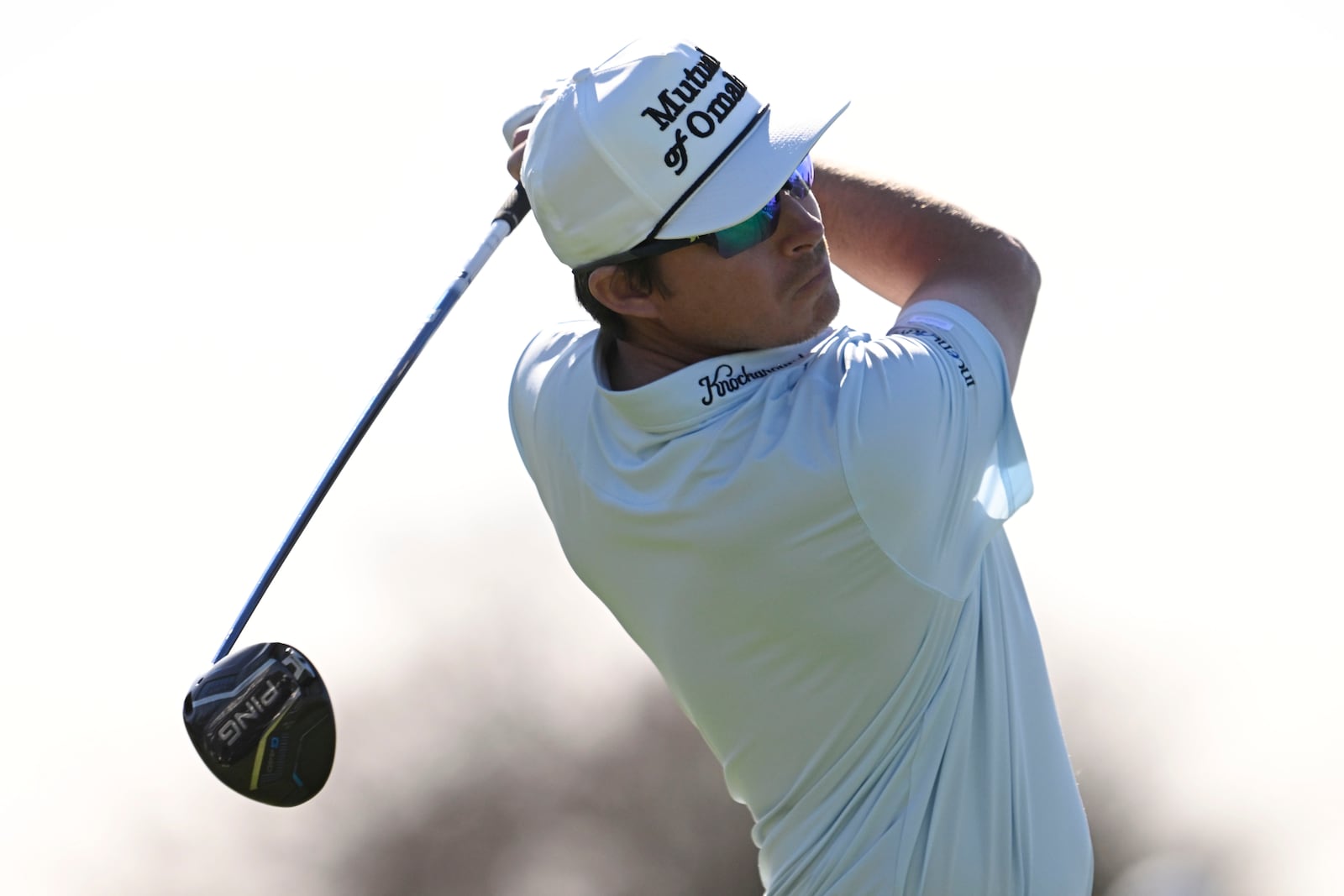 Joel Dahmen hits his tee shot on 14th hole on the South Course at Torrey Pines during the second round of the Farmers Insurance Open golf tournament Thursday, Jan. 23, 2025, in San Diego. (AP Photo/Denis Poroy)