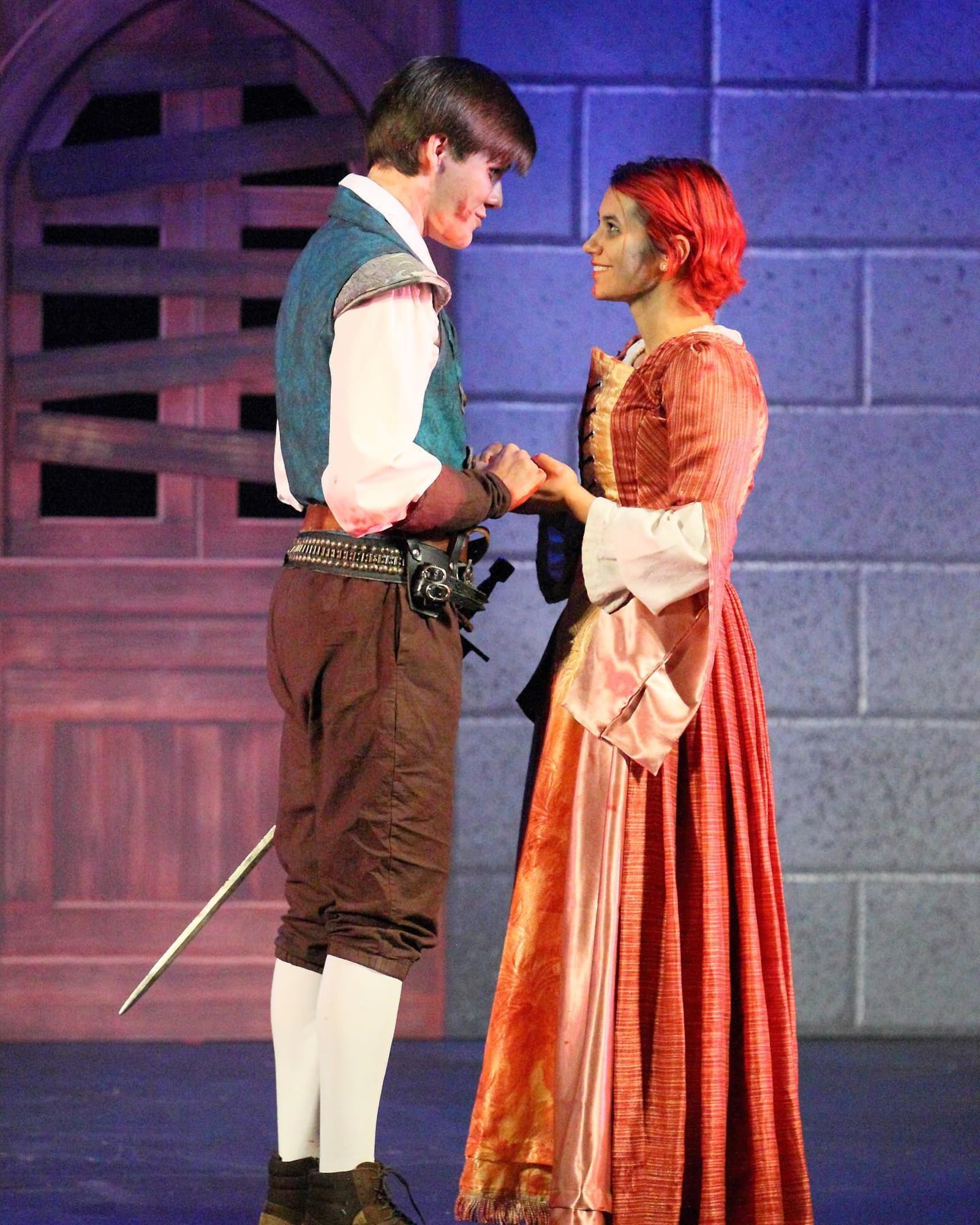 Tanner Henry (Romeo) and Faeryn Bass (Juliet) in Sinclair Community College's production of "R&J&Z (Romeo and Juliet and Zombies)." PHOTO BY SCOTT J. KIMMINS