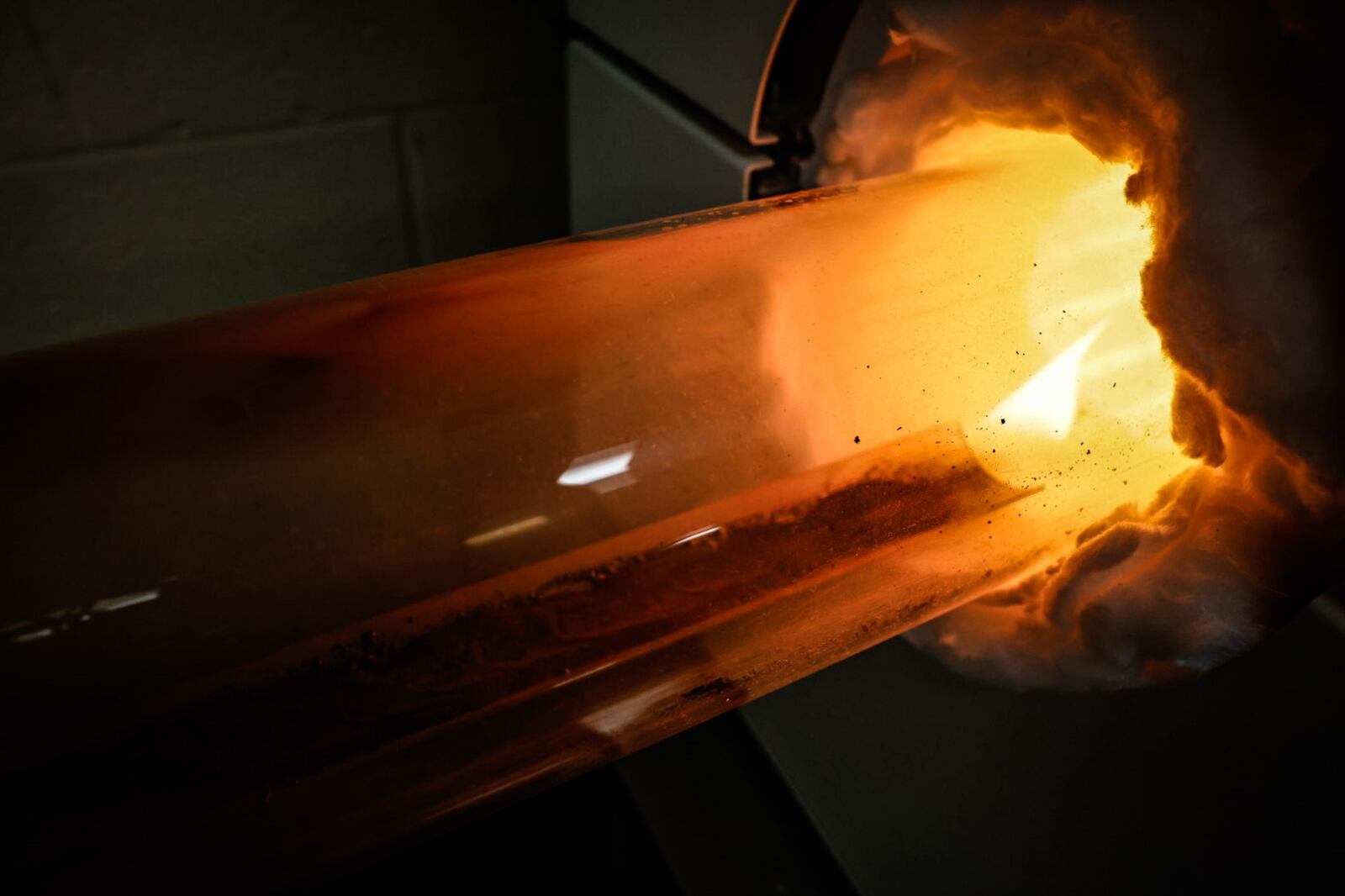 PFAS is incinerated at the University of Dayton Research Institute. The small-scale incinerator operates at1000 degrees. JIM NOELKER/STAFF