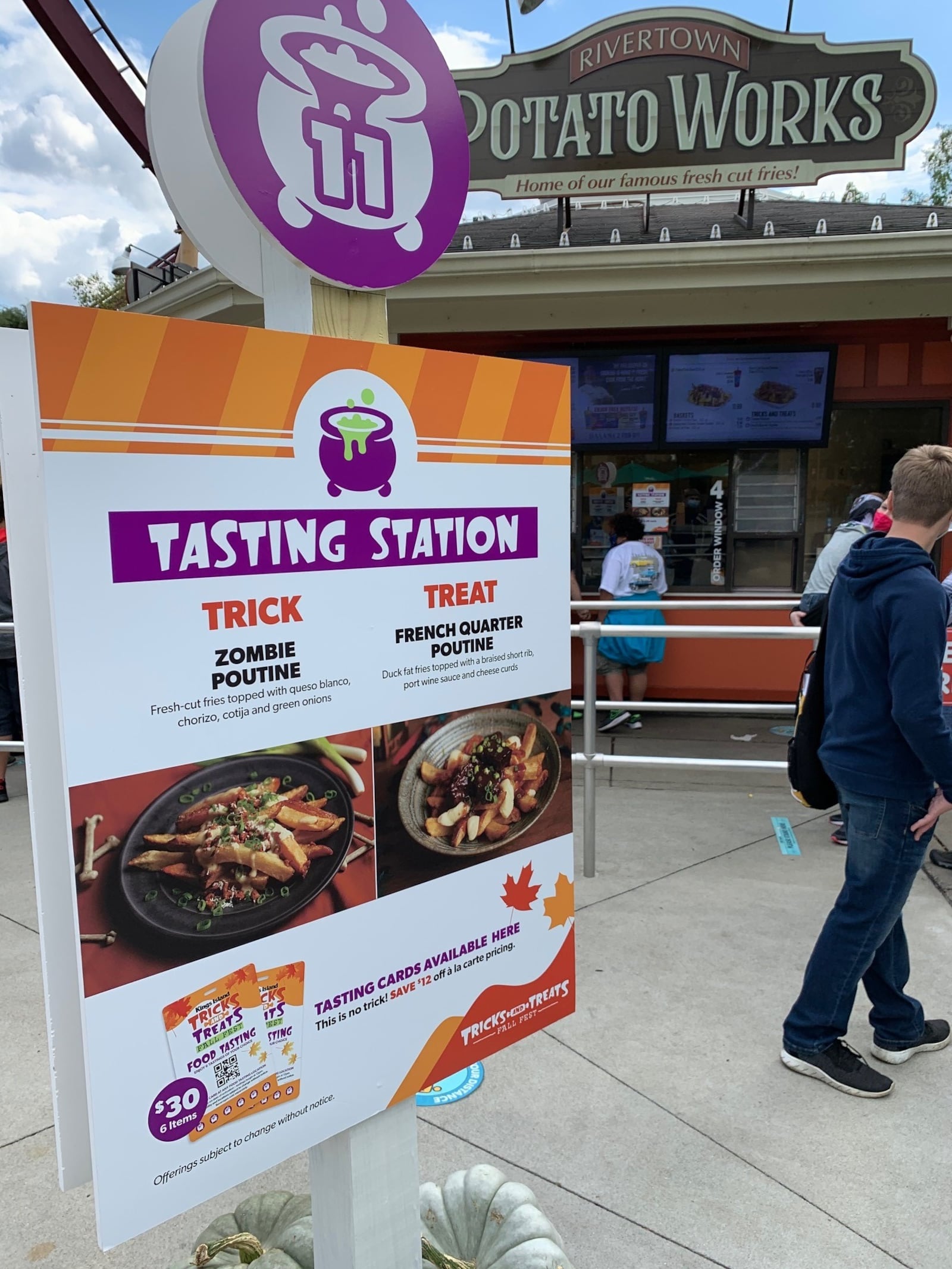 Get a Kings Island Tricks And Treats food tasting card at any participating location will get you six food tastings of your choice. For those with a smaller appetite, all of the Tricks and Treats are available for purchase à la carte. ALEXIS LARSEN/CONTRIBUTED