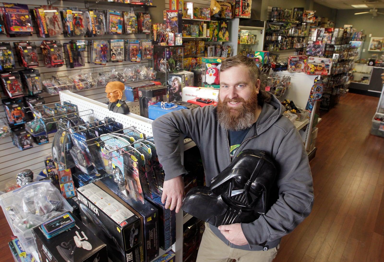 Mike Patterson of Franklin, a toy dealer for seven years, opened Mikeâs Vintage Toys, 508 E. Fifth St., in Dayton's Oregon District. Step inside and visitors are surrounded by classic toys - Barbies, Hot Wheels cars, Star Trek figures, Six Million Dollar Man dolls and more - from the 1970s, 80s and 90s.  LISA POWELL / STAFF