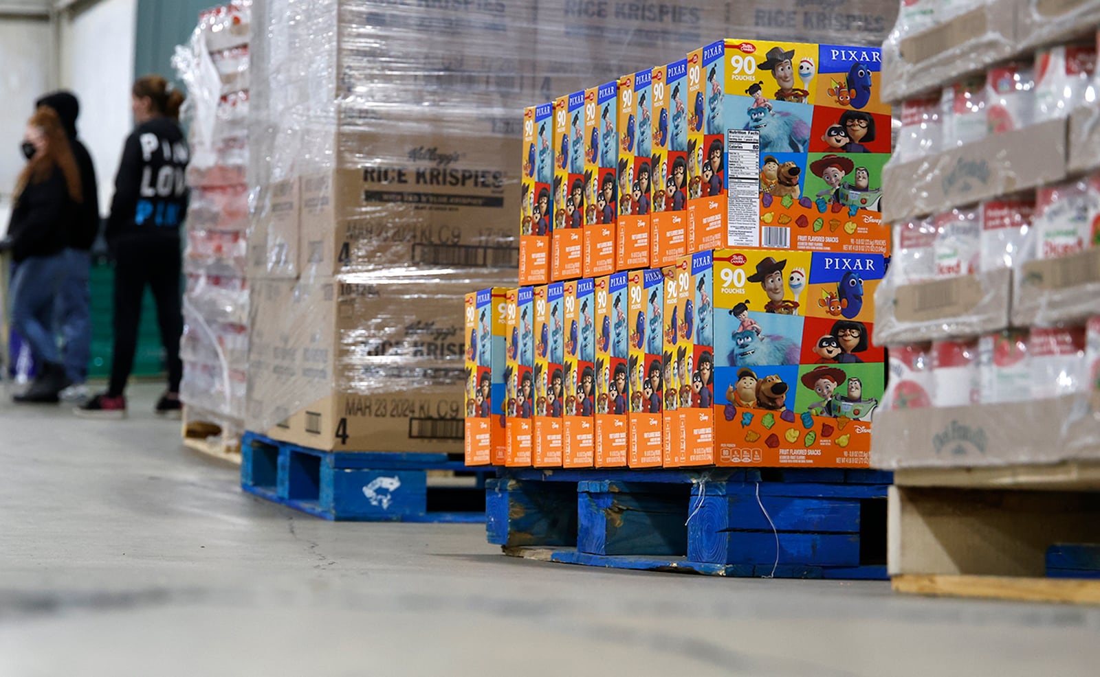 The sagging floor at the Second Harvest Food Bank's warehouse Wednesday, March 6, 2024. BILL LACKEY/STAFF