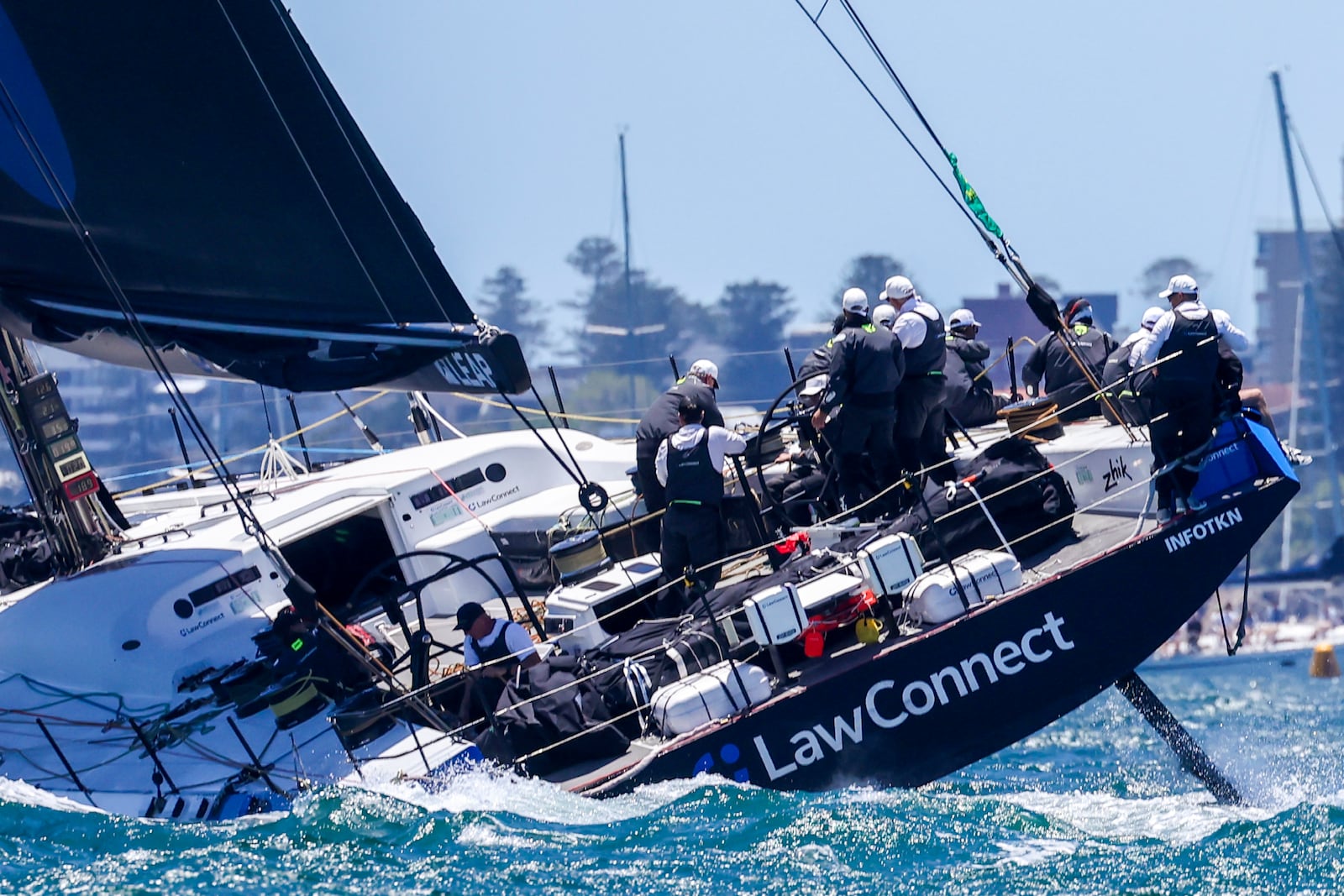 LawConnect competes at the start of the Sydney to Hobart yacht race in Sydney Harbour, Thursday, Dec. 26, 2024. (Mark Evans/AAP Image via AP).