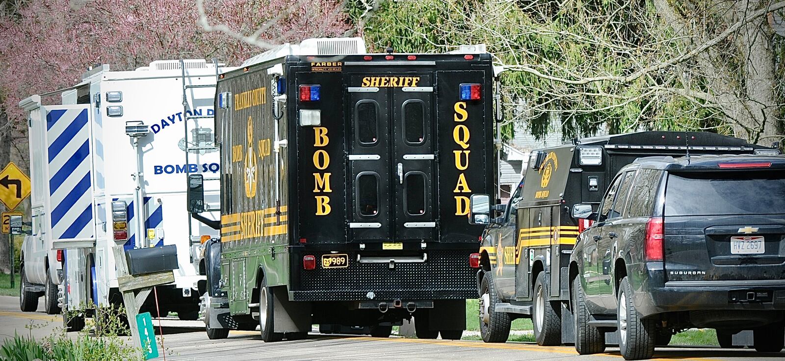 Several bomb squad crews, including Dayton and Franklin County, were at a home in Concord Twp. on Barnhart Road, Friday April 5, 2024. MARSHALL GORBY \STAFF