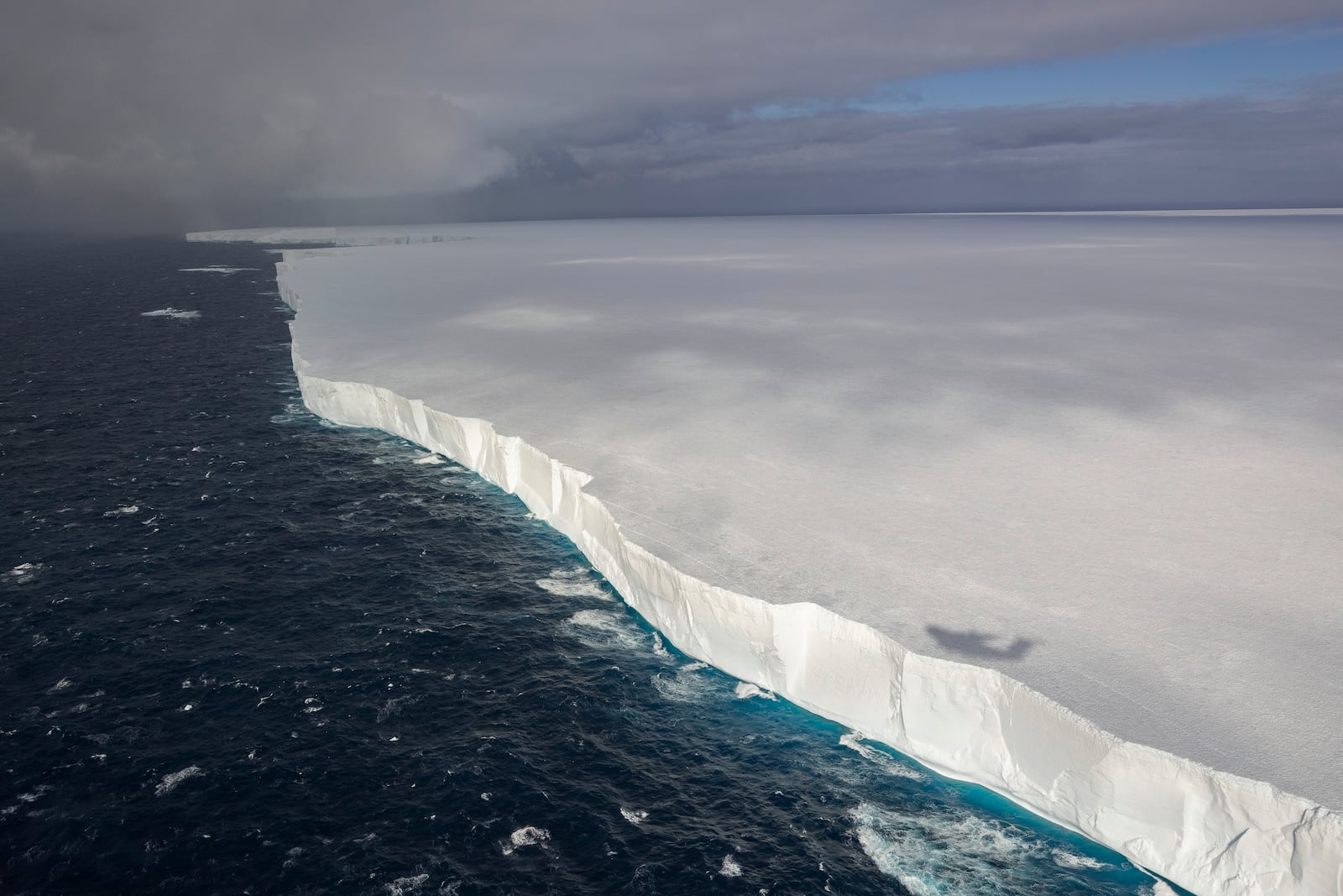 This image provided by the Ministry of Defence shows the iceberg, known as A23a, on Nov. 25, 2024, off the coast of Antarctica. (Cpl Tom Cann RAF/Crown Copyright 2024 via AP)