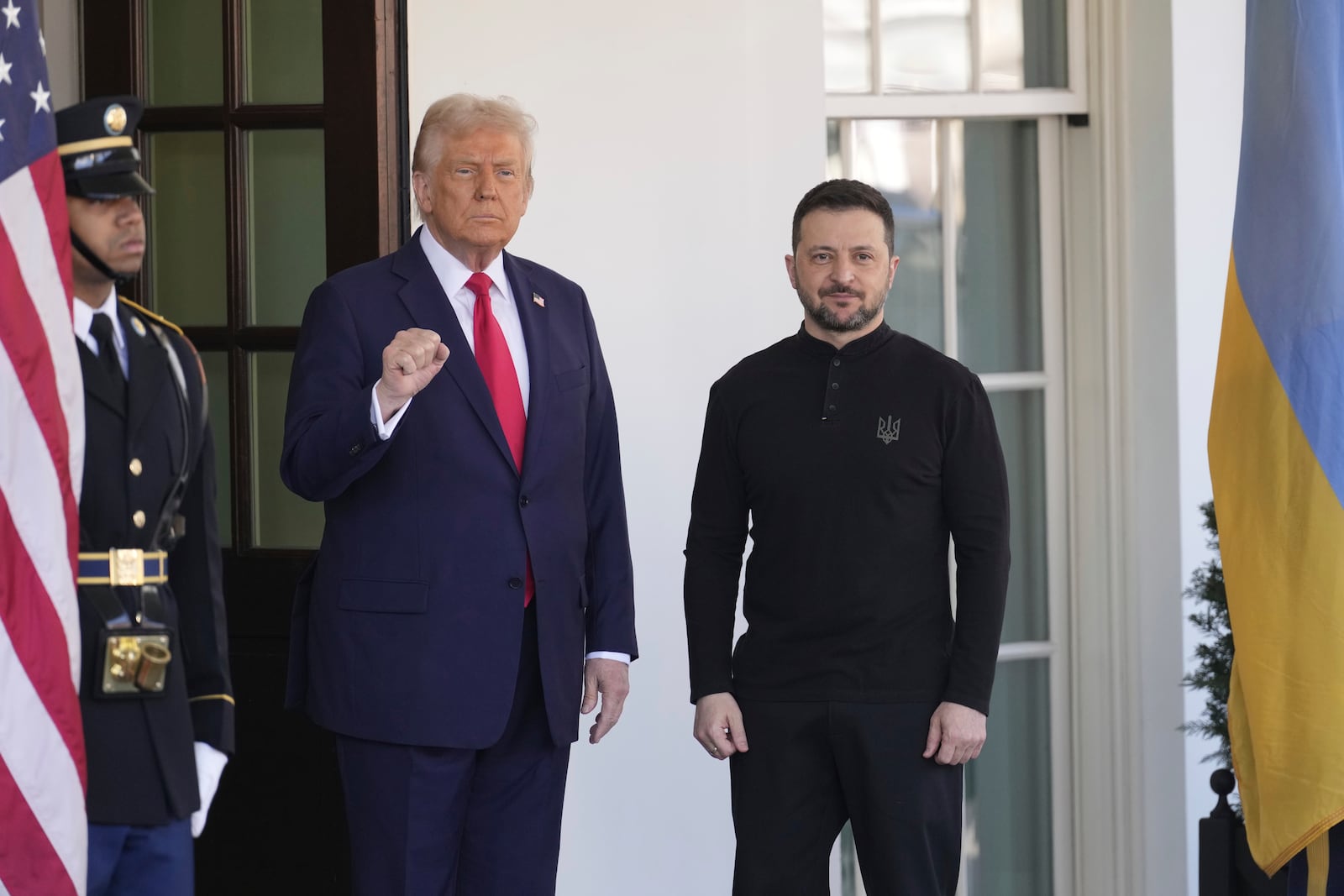 President Donald Trump welcomes Ukraine President Volodymyr Zelenskyy at the White House in Washington, Friday, Feb. 28, 2025. (AP Photo/Ben Curtis)