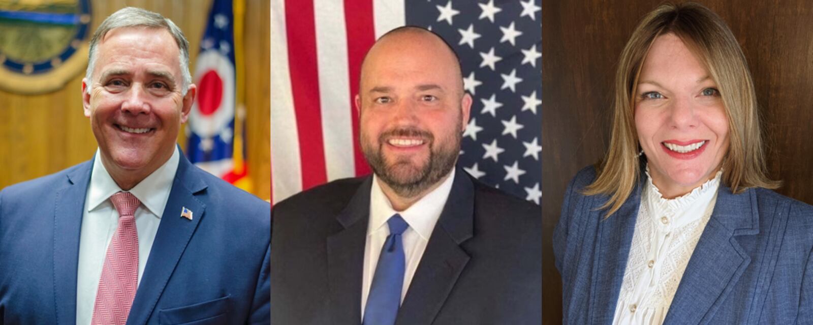 The race for Clark County Common Pleas Judge in the November 2022 election is between Independent Robert Lancaster (left) Republican Brian Driscoll (center) and Democrat Regina Richards (right).