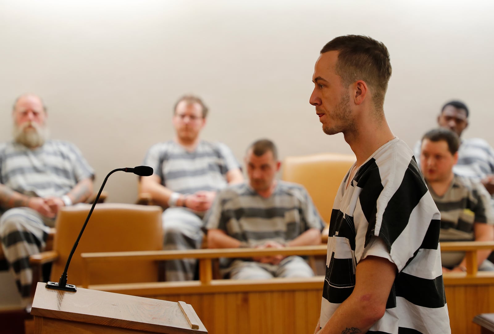 Robert Whitt is arraigned on 28 drug and gun charges in Clark County Municipal Court on Tuesday. Bill Lackey/Staff