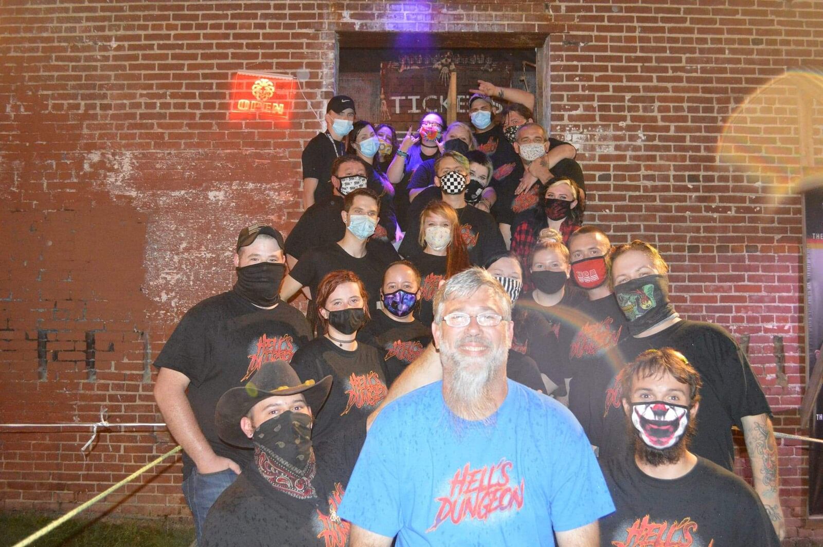 Fred Hearn, Hell's Dungeon owner, visits a haunted attraction in Louisville, Kentucky with new employees of Hell's Dungeon as they prepare for opening weekend.