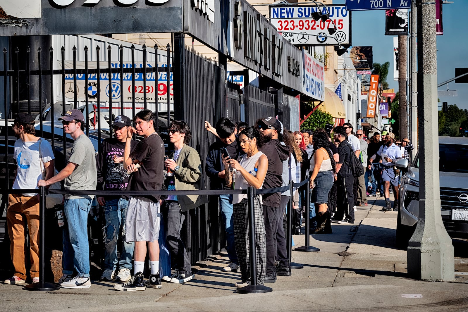 Anora movie fans line up at a merchandise Pop-Up event for recently released film Anora on Saturday, Nov. 9, 2024 in Los Angeles. (AP Photo/Richard Vogel)