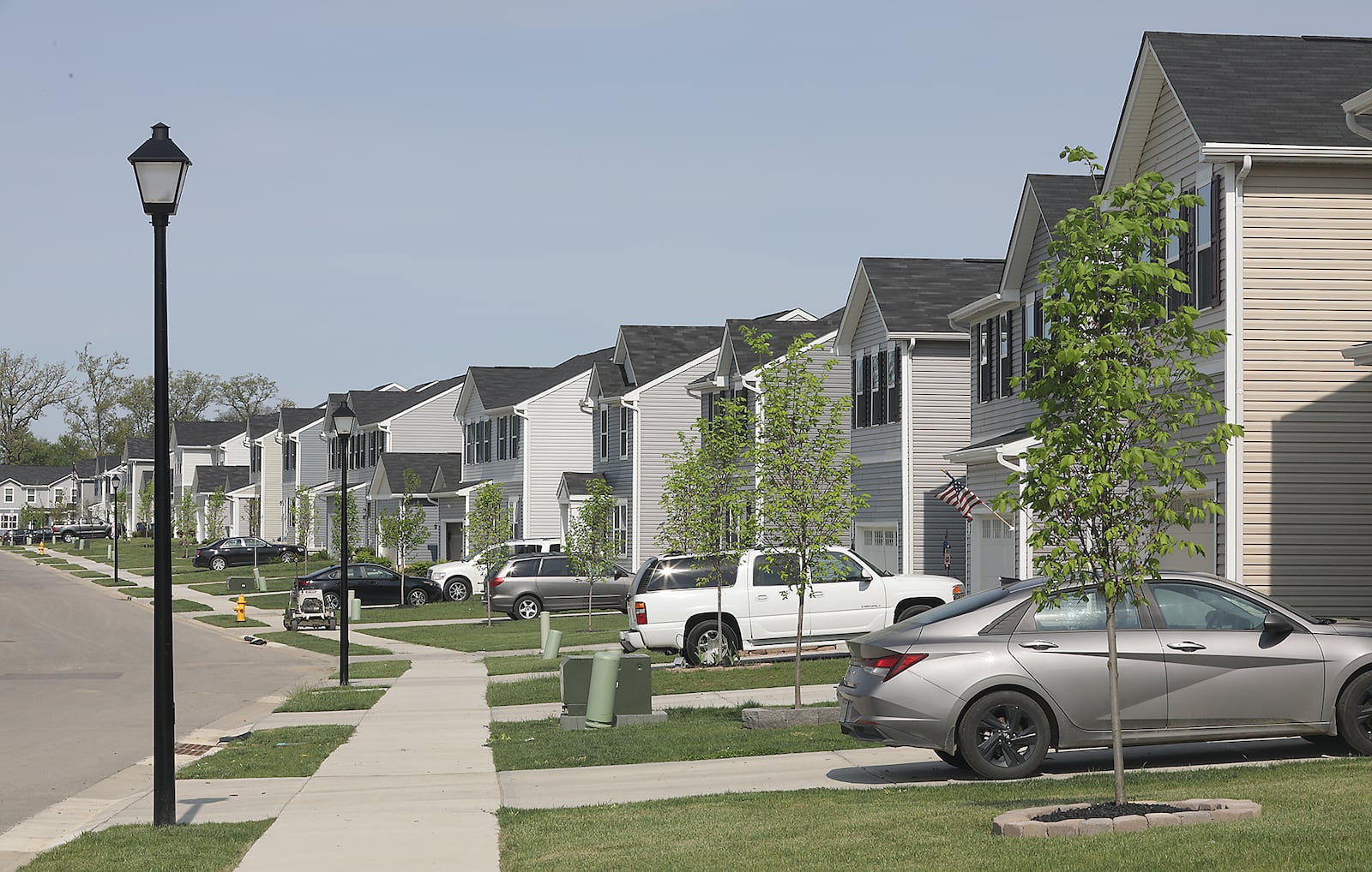 Dozens of new houses in a row. All part of the Bridgewater development. BILL LACKEY/STAFF