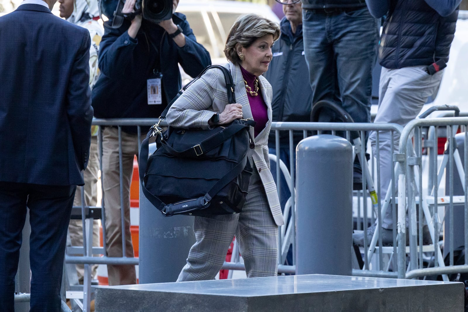 Gloria Allred arrives at Manhattan federal court, Thursday, Oct. 10 2024, in New York. (AP Photo/Yuki Iwamura)