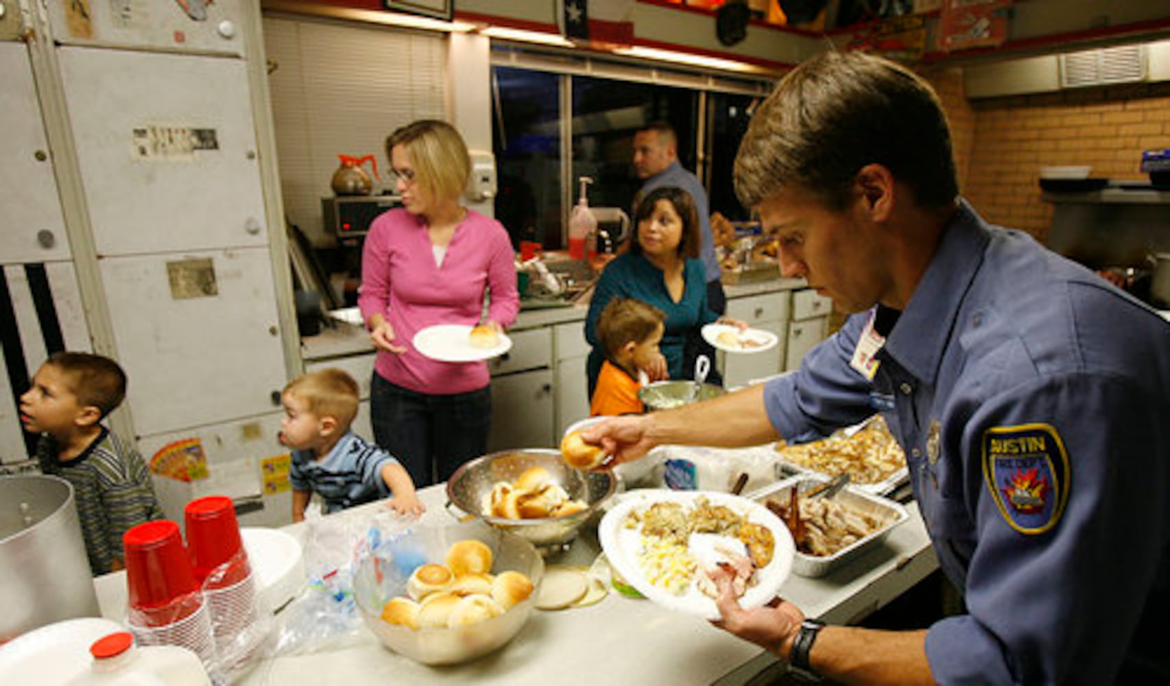 A fire department Thanksgiving