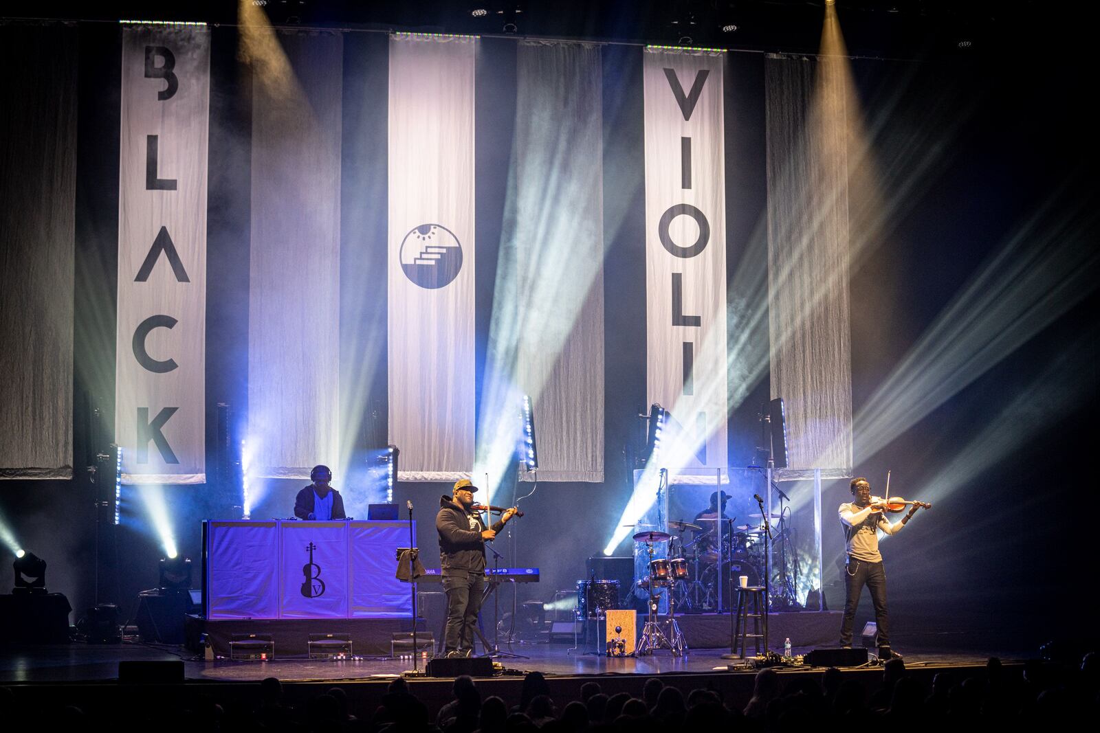 Violinist Kev Marcus (left) and violist Wil Baptiste are the classically trained duo known as Black Violin (seen here at the Schuster Center in fall 2019). Dayton Live is offering students and educators a virtual opportunity to see their latest concert this winter.