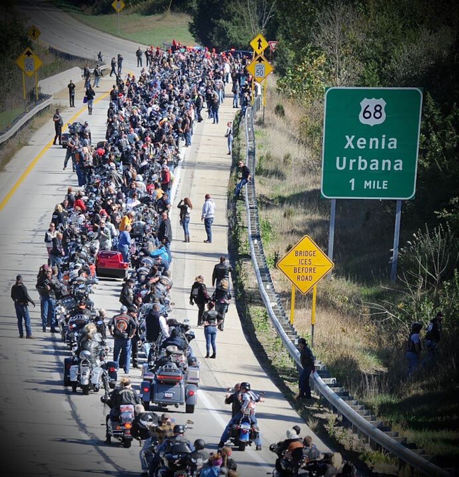 Accident during Highway Hikers toy run on route 4 going into Springfield under Old Mill Road overpass Sunday Oct. 17, 2021. MARSHALL GORBY \STAFF