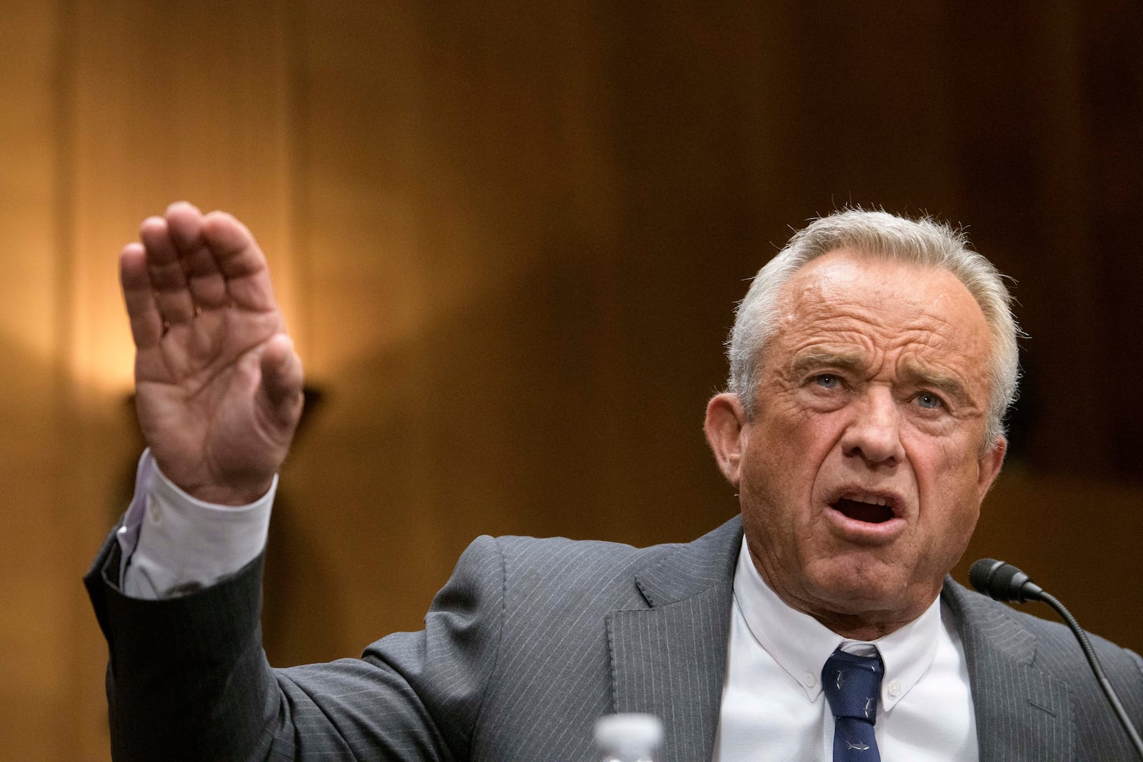 Robert F. Kennedy, Jr., President Trump's nominee to serve as Secretary of Health and Human Services testifies during a Senate Committee on Health, Education, Labor and Pensions hearing for his pending confirmation on Capitol Hill, Thursday, Jan. 30, 2025, in Washington. (AP Photo/Rod Lamkey, Jr.)