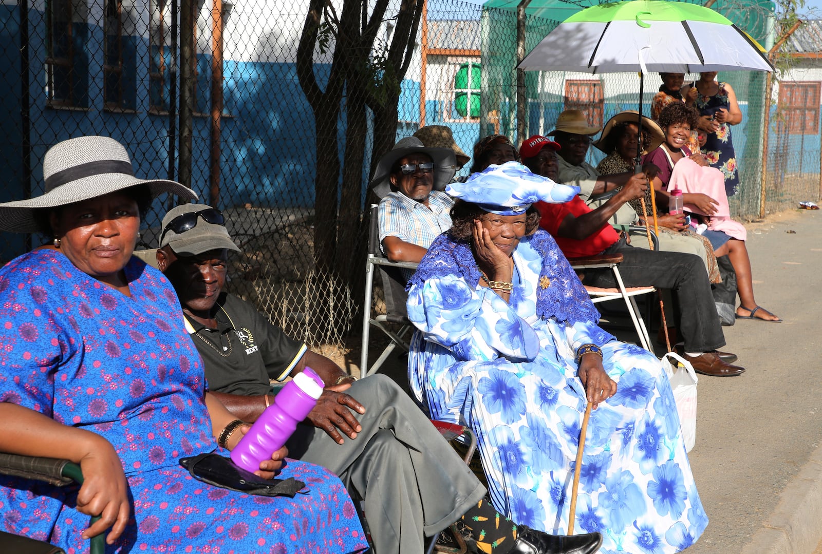 Namibians queue to cast their votes in presidential elections in Windhoek, Namibia Wednesday, Nov. 27, 2024. (AP Photo/Dirk Heinrich)