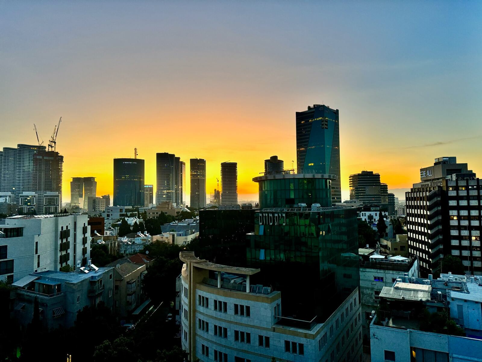 Afshan and Mubin Syed of Springfield took this photo Saturday from their hotel room in Tel Aviv during sunrise on the morning of the missile attacks. Contributed