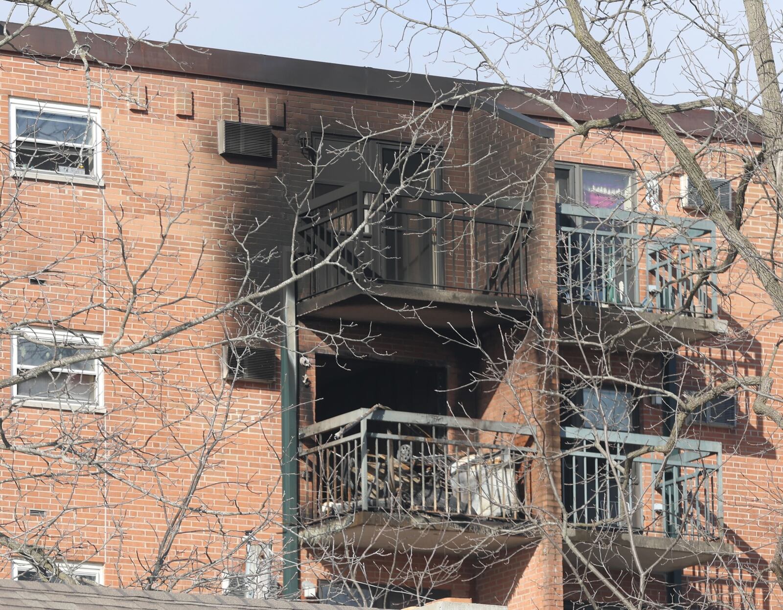 A fire took place at the Hugh Taylor Apartments on East High Street around 11:39 p.m. Wednesday. Flames were jetting out of a sixth-floor apartment when the fire department arrived.