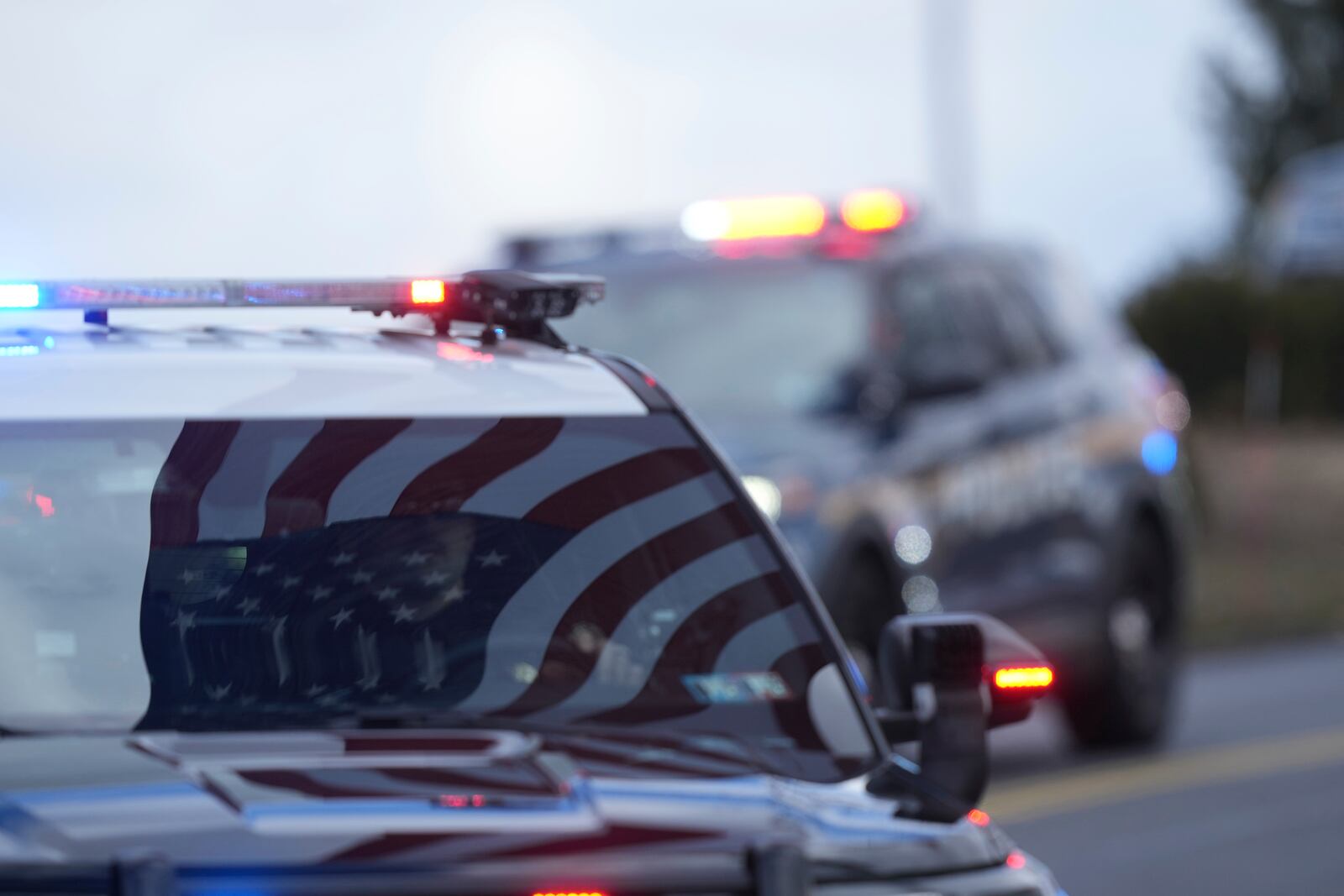 The remains of West York Borough Police Officer Andrew Duarte, arrive for his funeral at Living Word Community Church, in Red Lion, Pa., Friday, Feb. 28, 2025. (AP Photo/Matt Rourke)